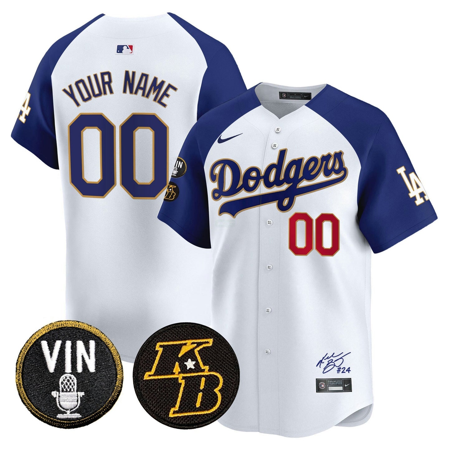 Camisa MLB Vin Patch & Kobe Bryant Signature Vapor Premier Limited Jersey