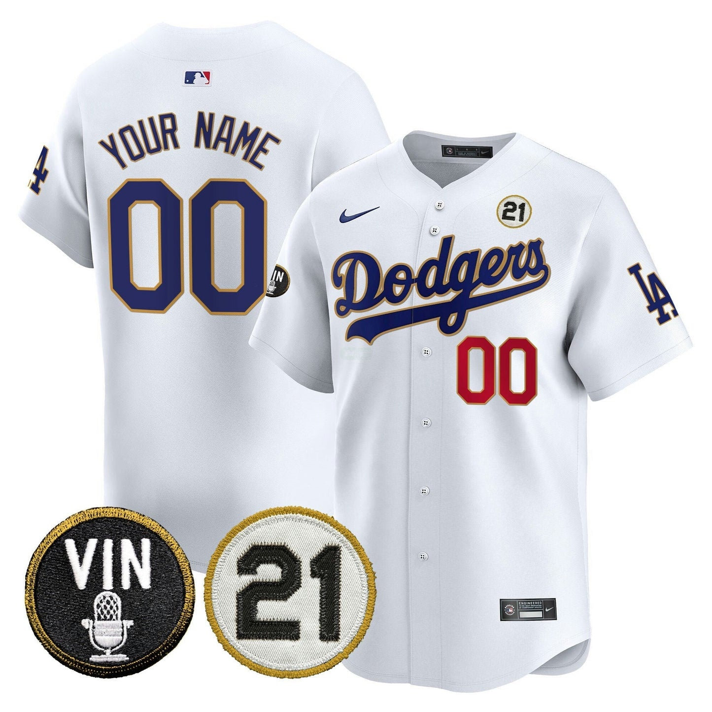 Camisa MLB Vin & Roberto Patch Dourada Trim Vapor Premier Limited Jersey