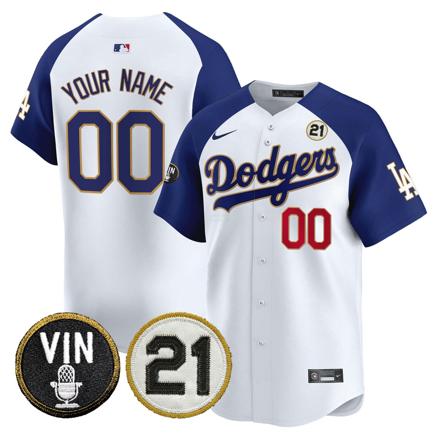 Camisa MLB Vin & Roberto Patch Dourada Trim Vapor Premier Limited Jersey