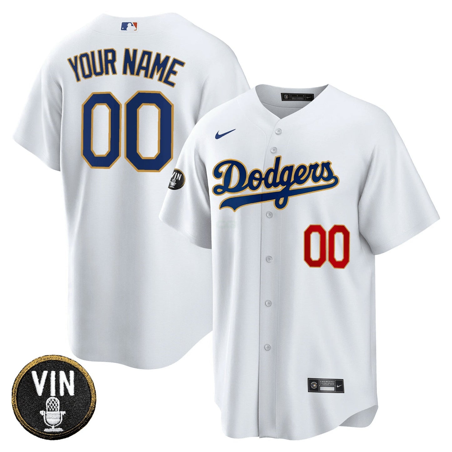 Camisa MLB Vin Scully Patch Cool Base Jersey