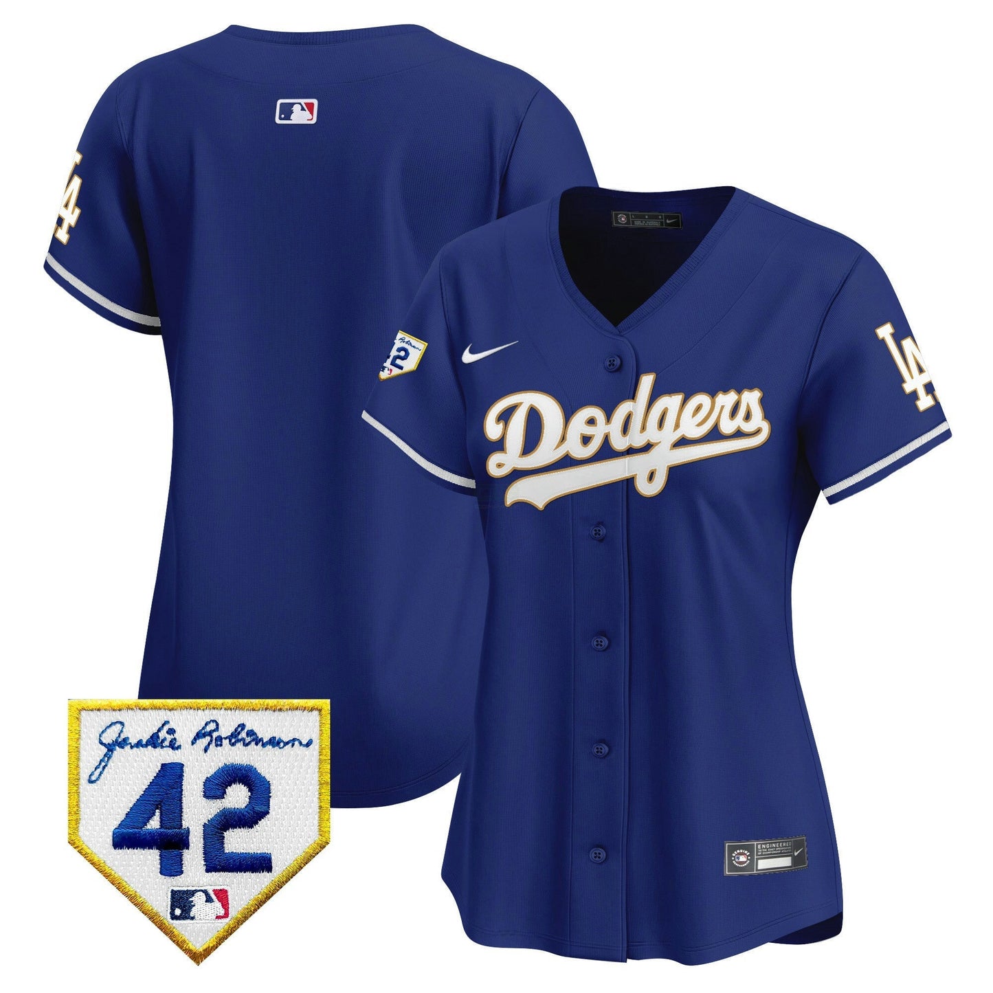 Camisa MLB Los Angeles Dodgers Women’s 2024 Jackie Robinson Patch Vapor Premier Limited Jersey