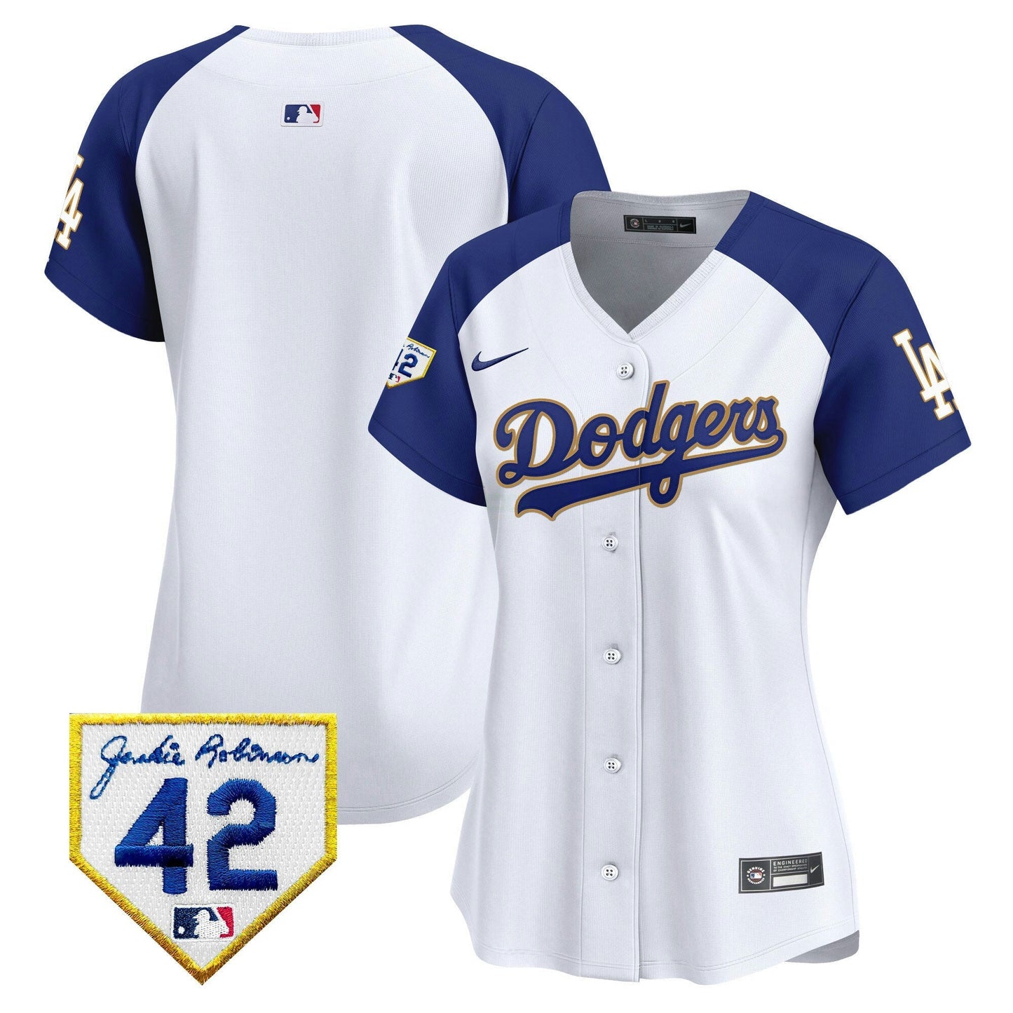 Camisa MLB Los Angeles Dodgers Women’s 2024 Jackie Robinson Patch Vapor Premier Limited Jersey