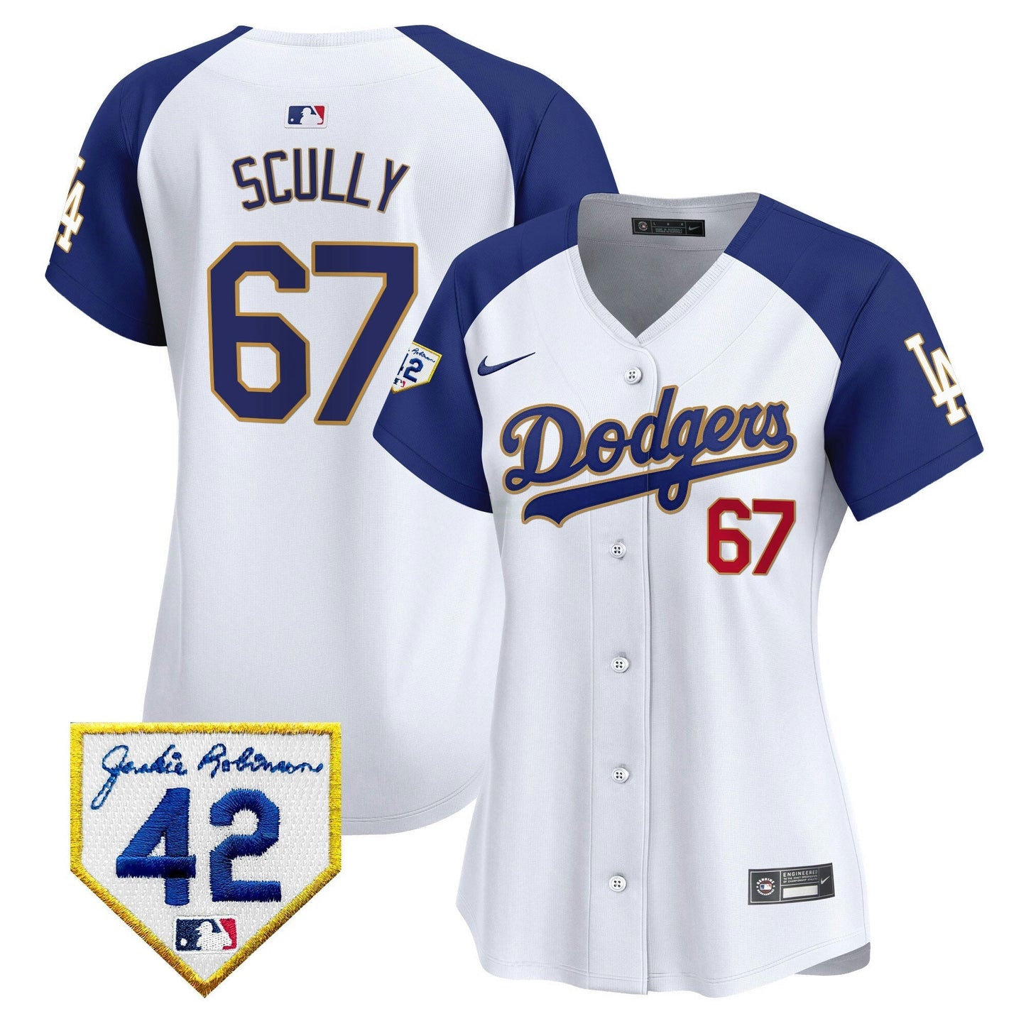 Camisa MLB Los Angeles Dodgers Women’s 2024 Jackie Robinson Patch Vapor Premier Limited Jersey