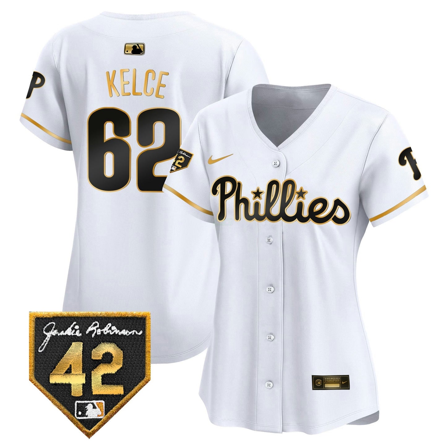 Camisa MLB Philadelphia Phillies Women’s 2024 Jackie Robinson Patch Vapor Premier Limited Jersey
