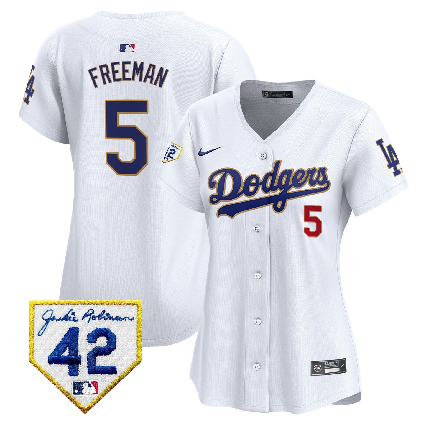 Camisa MLB Los Angeles Dodgers Women’s 2024 Jackie Robinson Patch Vapor Premier Limited Jersey