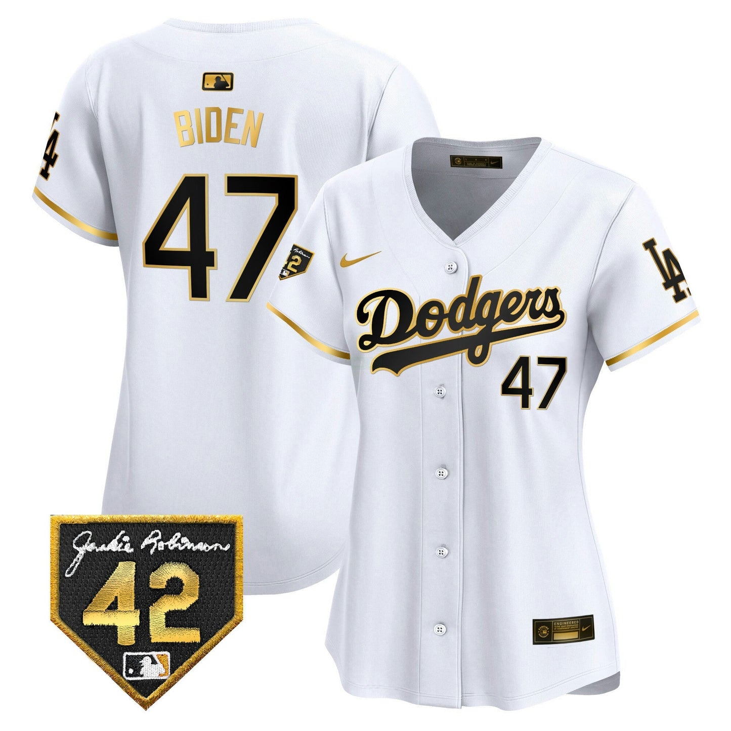 Camisa MLB Los Angeles Dodgers Women’s 2024 Jackie Robinson Patch Vapor Premier Limited Jersey