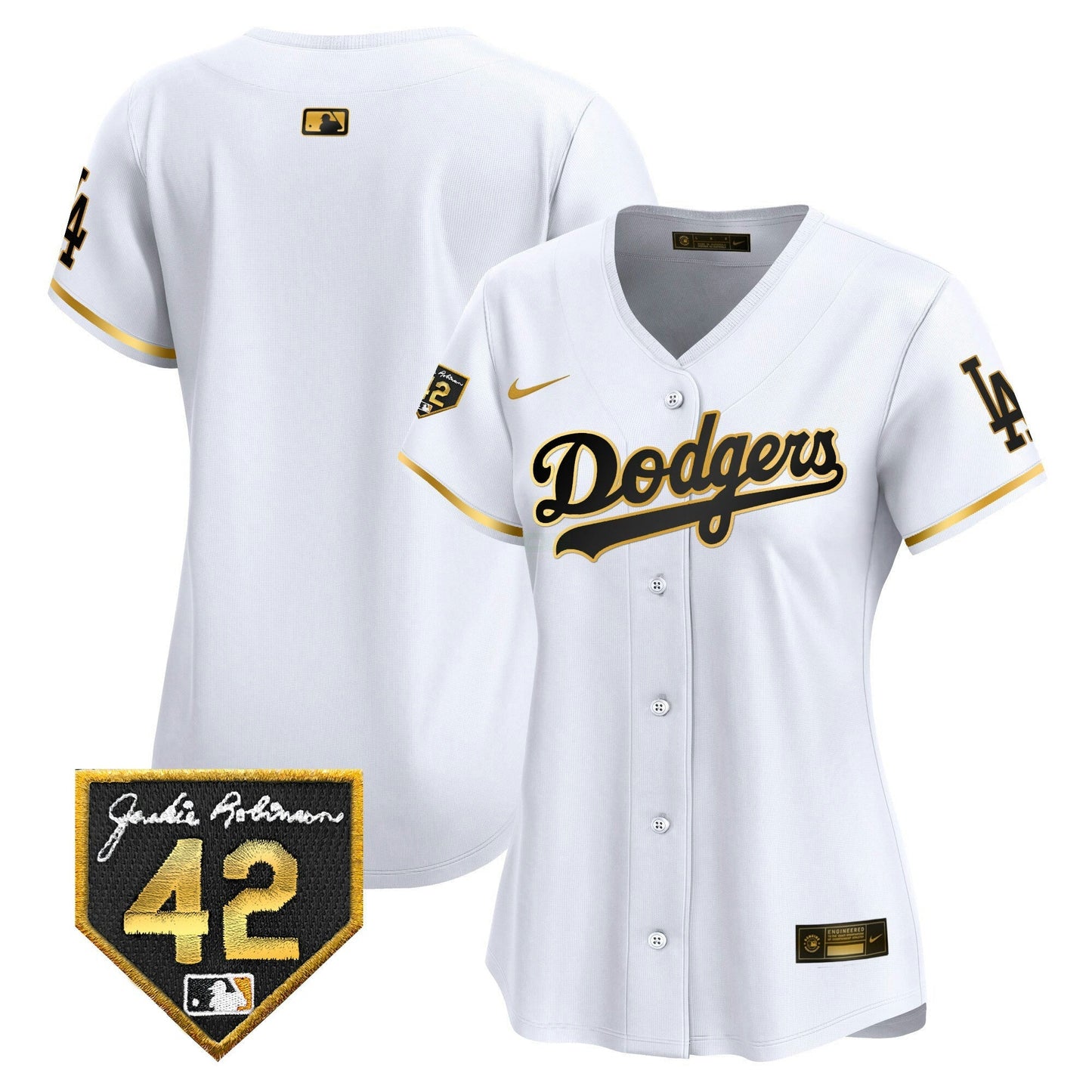 Camisa MLB Los Angeles Dodgers Women’s 2024 Jackie Robinson Patch Vapor Premier Limited Jersey