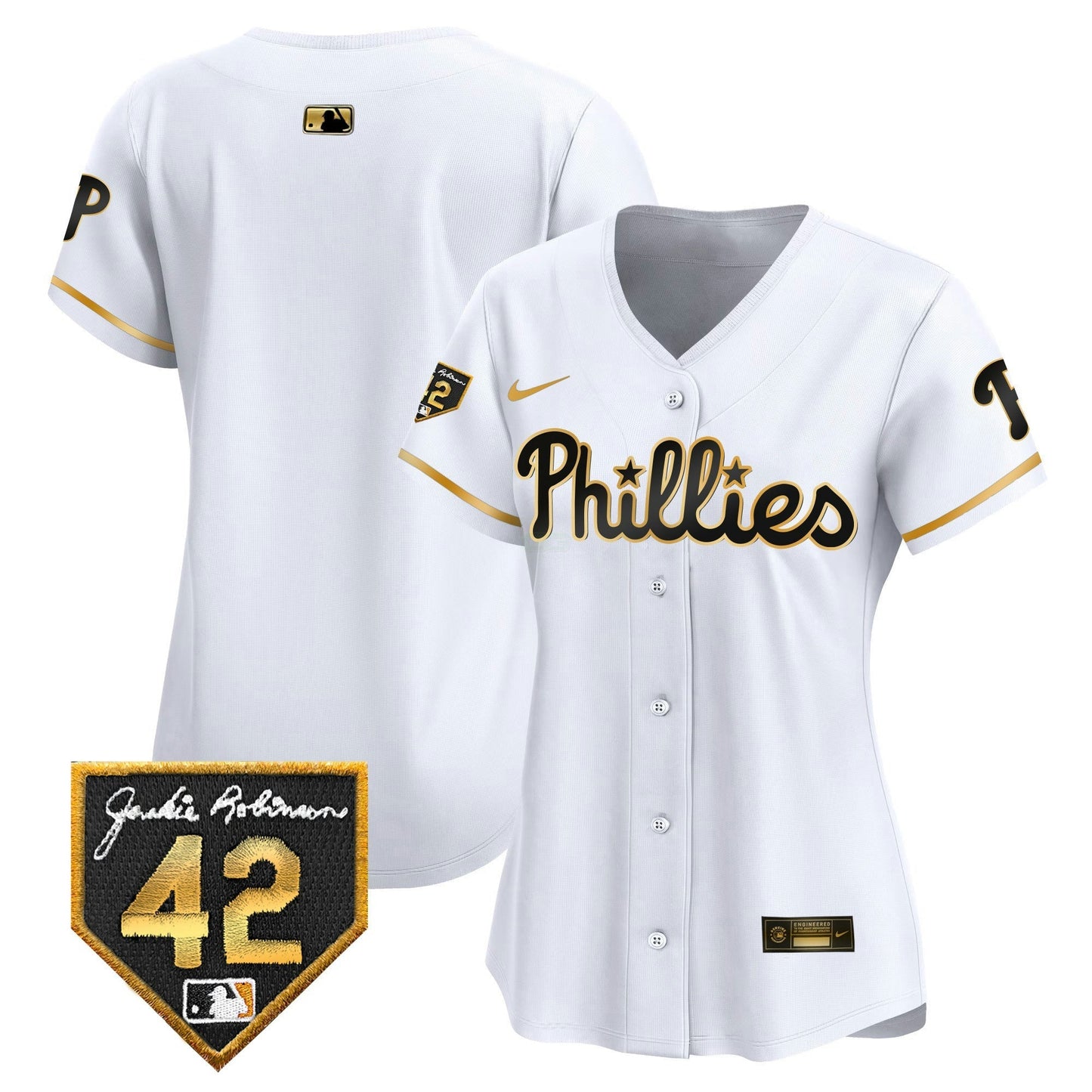 Camisa MLB Philadelphia Phillies Women’s 2024 Jackie Robinson Patch Vapor Premier Limited Jersey
