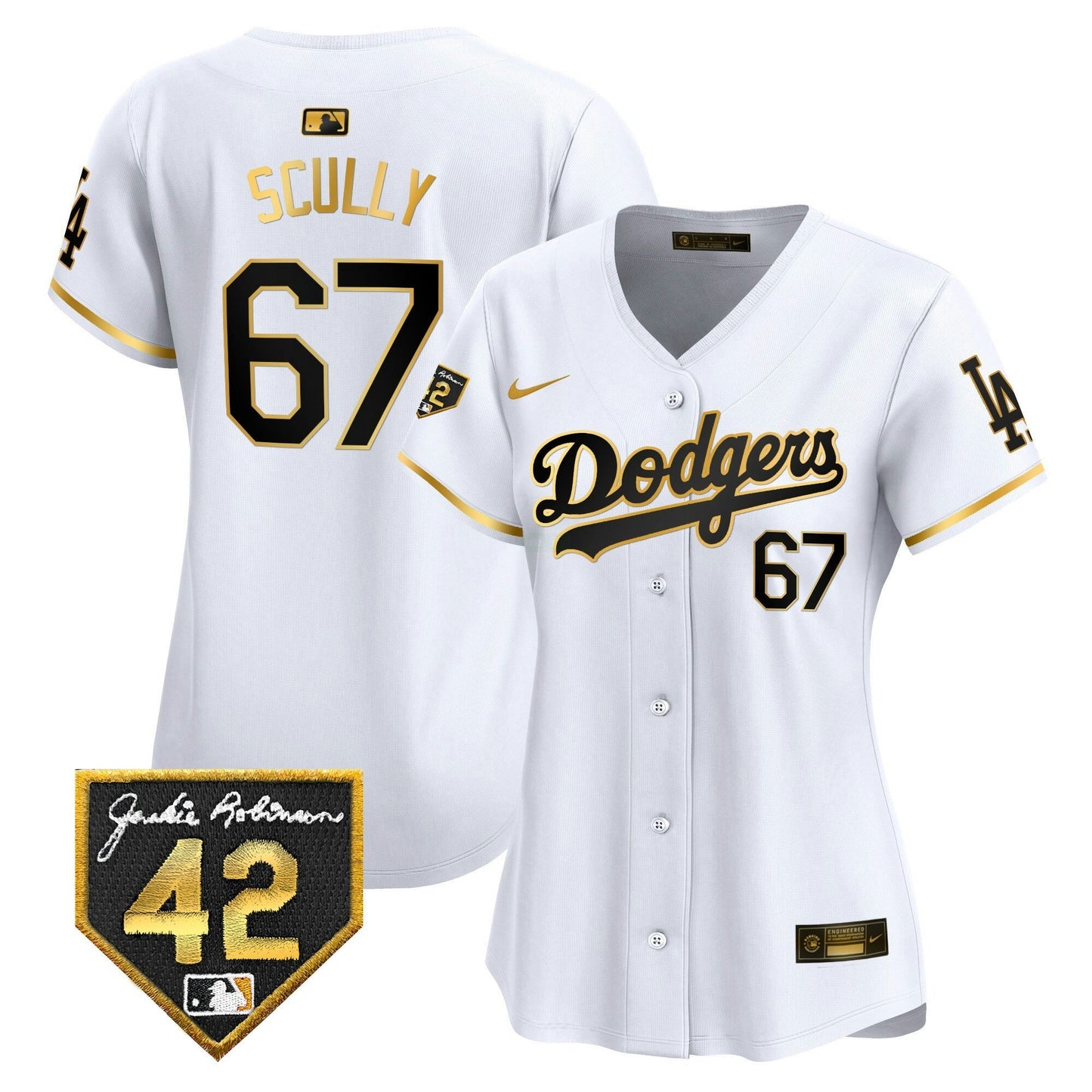 Camisa MLB Los Angeles Dodgers Women’s 2024 Jackie Robinson Patch Vapor Premier Limited Jersey