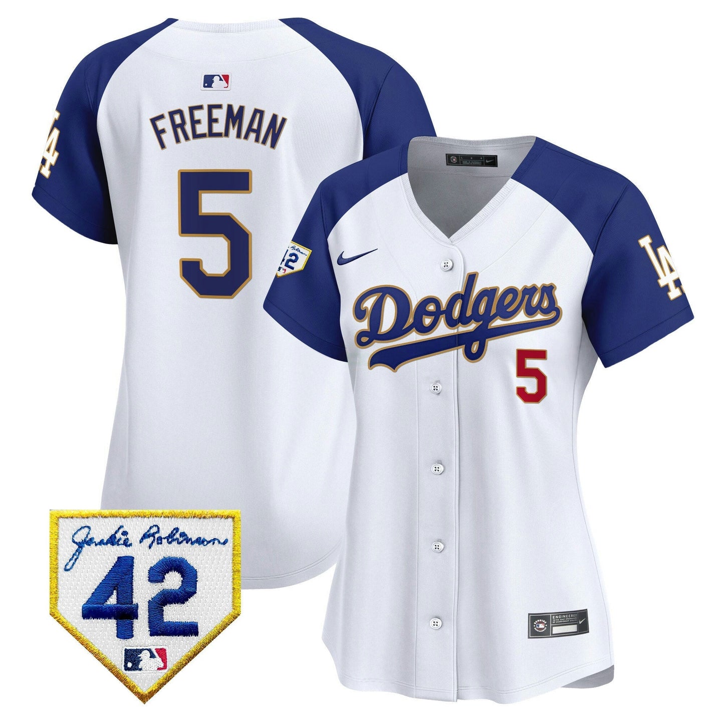 Camisa MLB Los Angeles Dodgers Women’s 2024 Jackie Robinson Patch Vapor Premier Limited Jersey