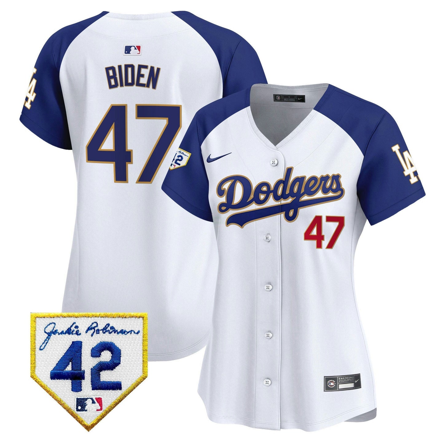 Camisa MLB Los Angeles Dodgers Women’s 2024 Jackie Robinson Patch Vapor Premier Limited Jersey