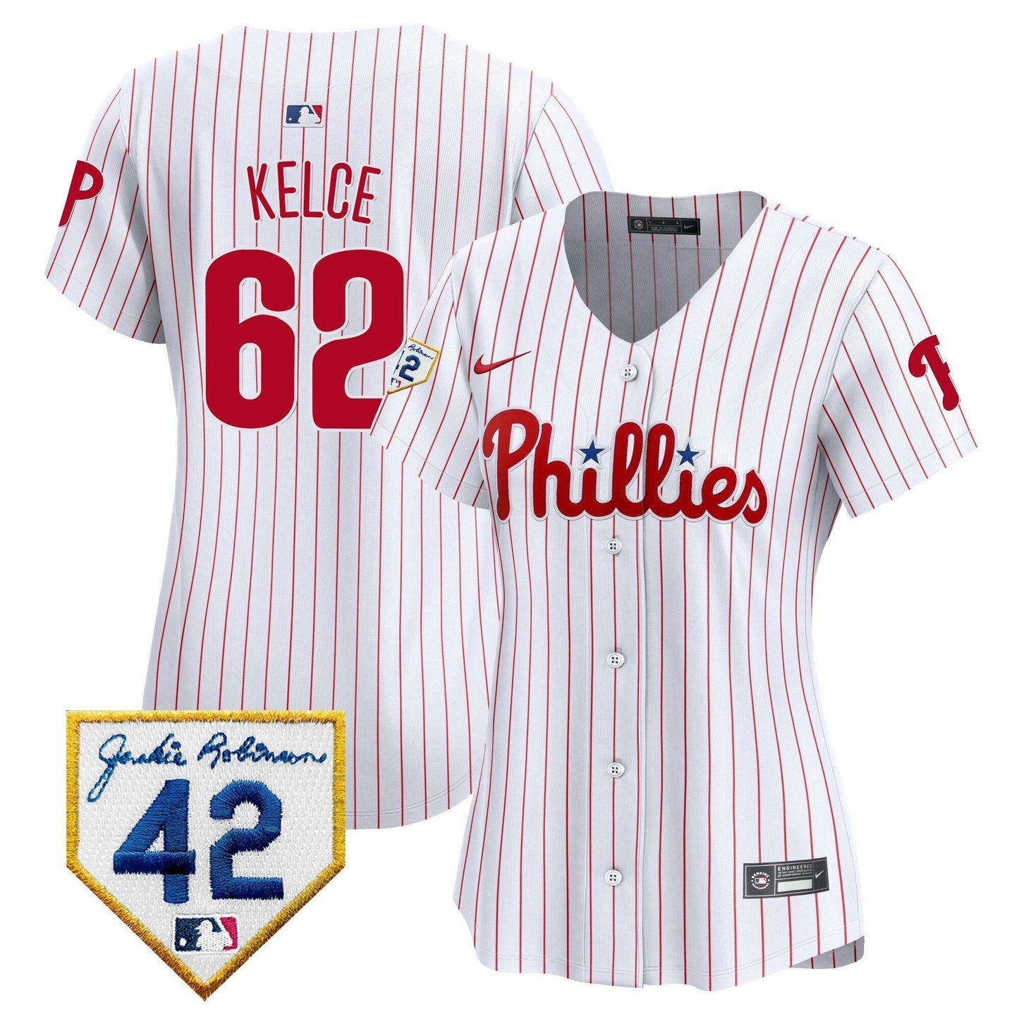 Camisa MLB Philadelphia Phillies Women’s 2024 Jackie Robinson Patch Vapor Premier Limited Jersey