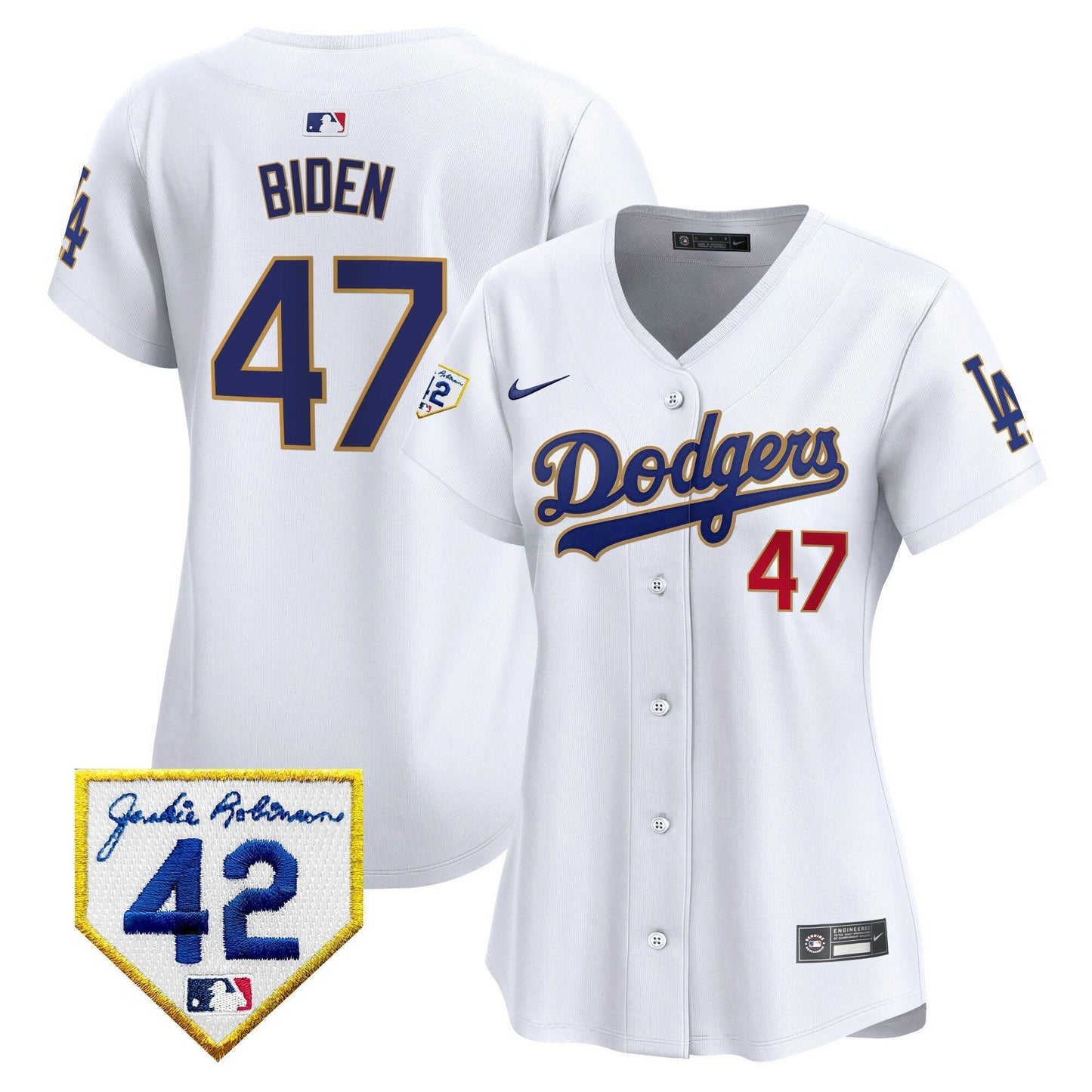 Camisa MLB Los Angeles Dodgers Women’s 2024 Jackie Robinson Patch Vapor Premier Limited Jersey
