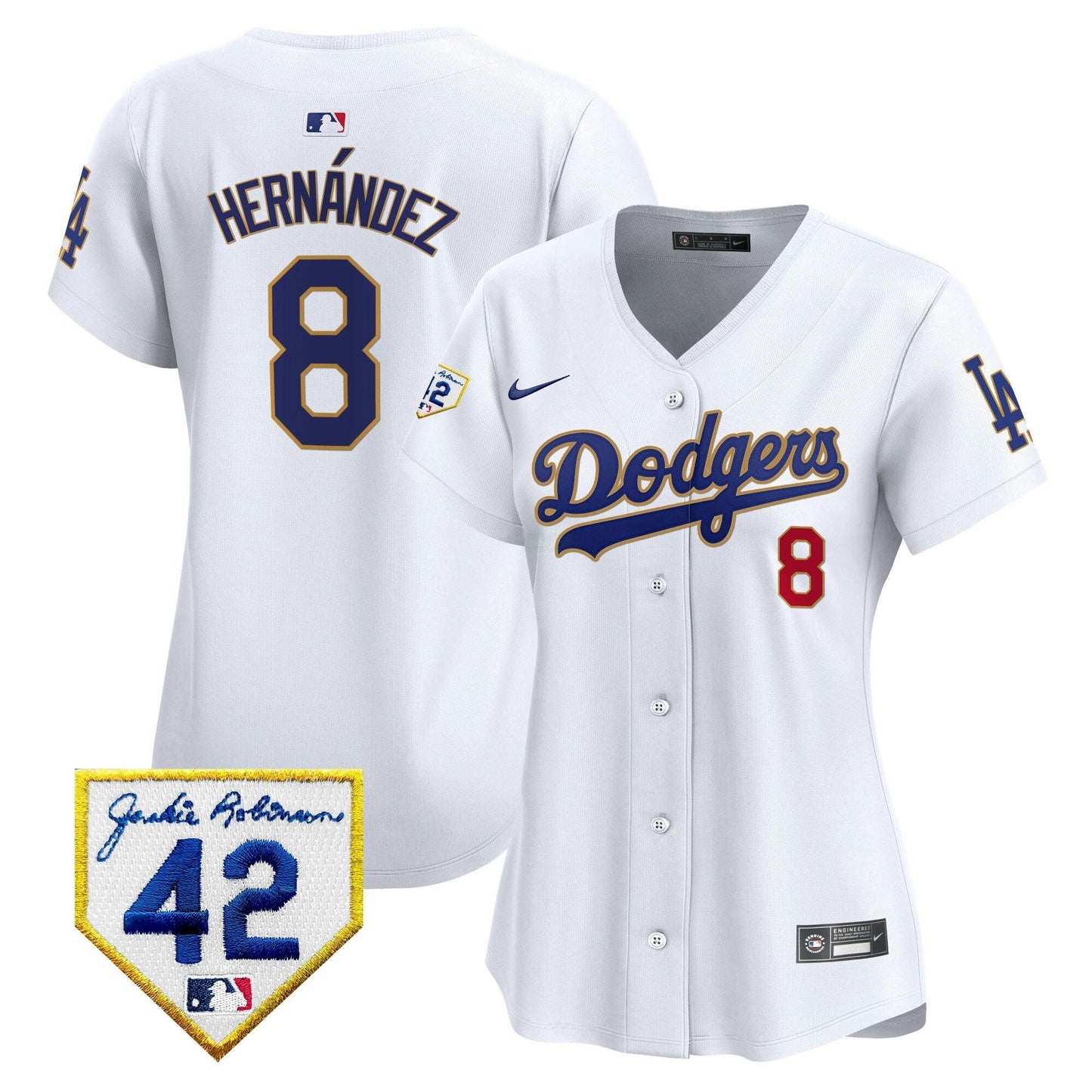 Camisa MLB Los Angeles Dodgers Women’s 2024 Jackie Robinson Patch Vapor Premier Limited Jersey