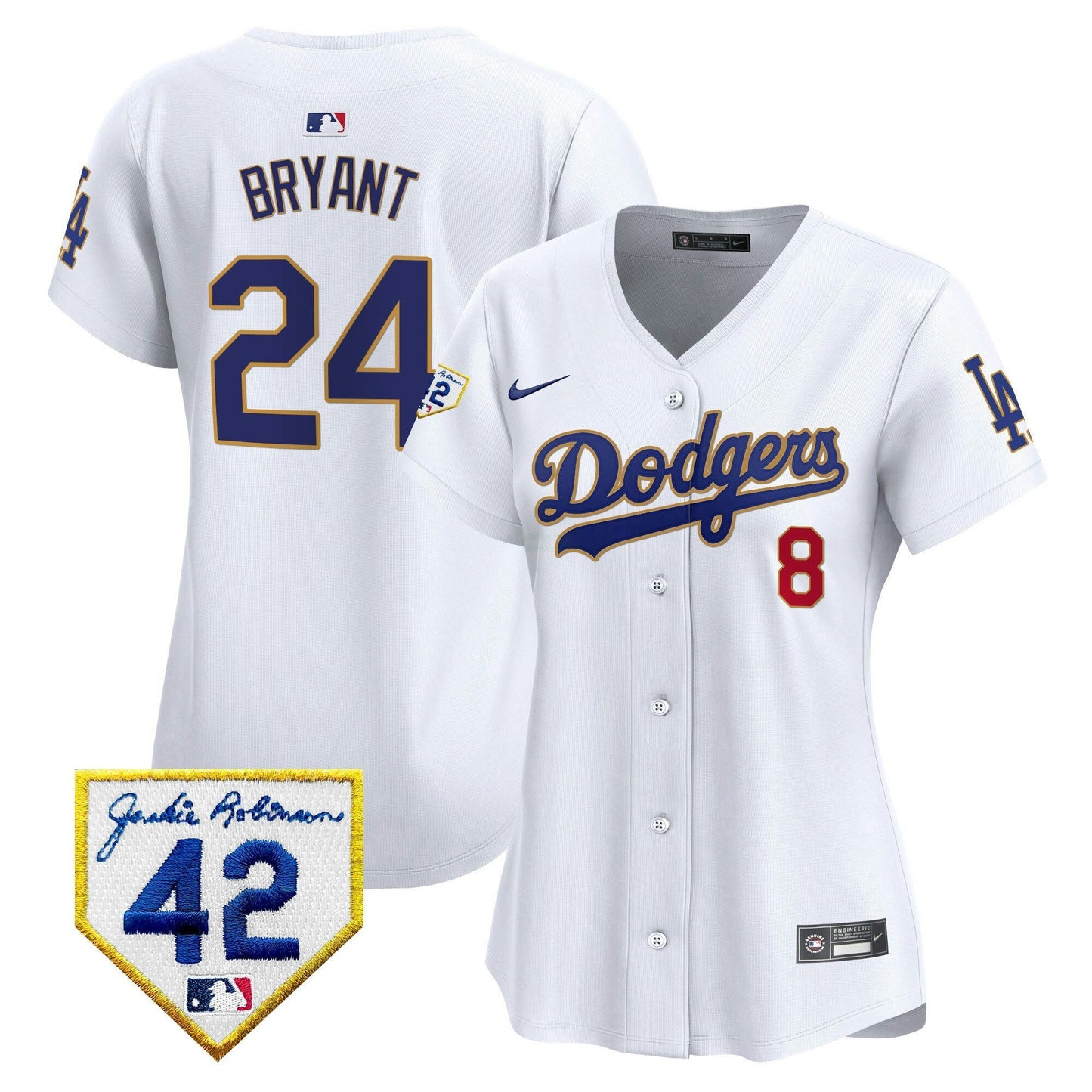 Camisa MLB Los Angeles Dodgers Women’s 2024 Jackie Robinson Patch Vapor Premier Limited Jersey