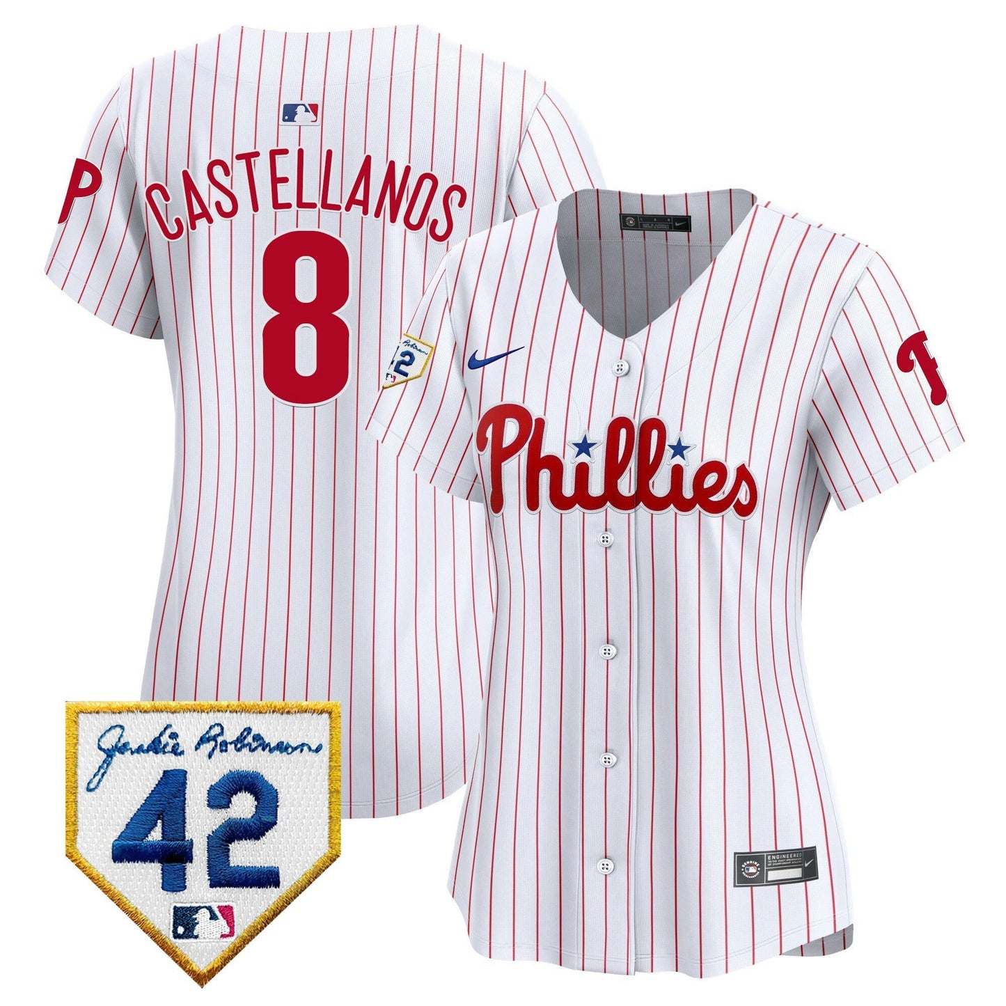 Camisa MLB Philadelphia Phillies Women’s 2024 Jackie Robinson Patch Vapor Premier Limited Jersey