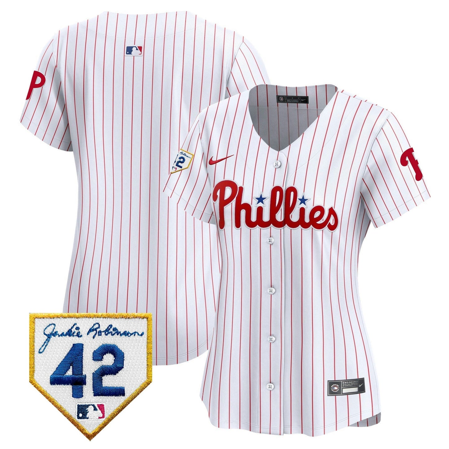 Camisa MLB Philadelphia Phillies Women’s 2024 Jackie Robinson Patch Vapor Premier Limited Jersey