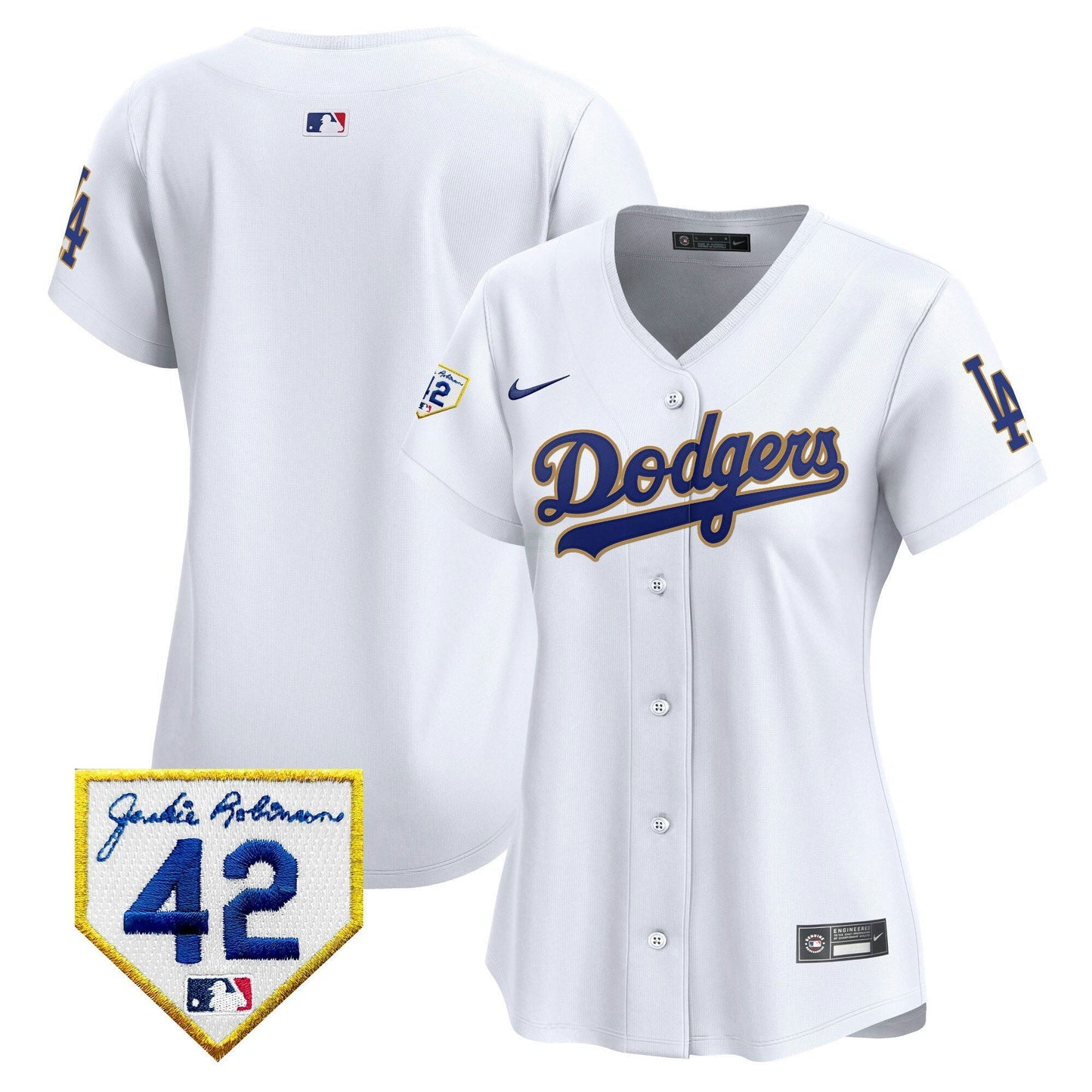 Camisa MLB Los Angeles Dodgers Women’s 2024 Jackie Robinson Patch Vapor Premier Limited Jersey