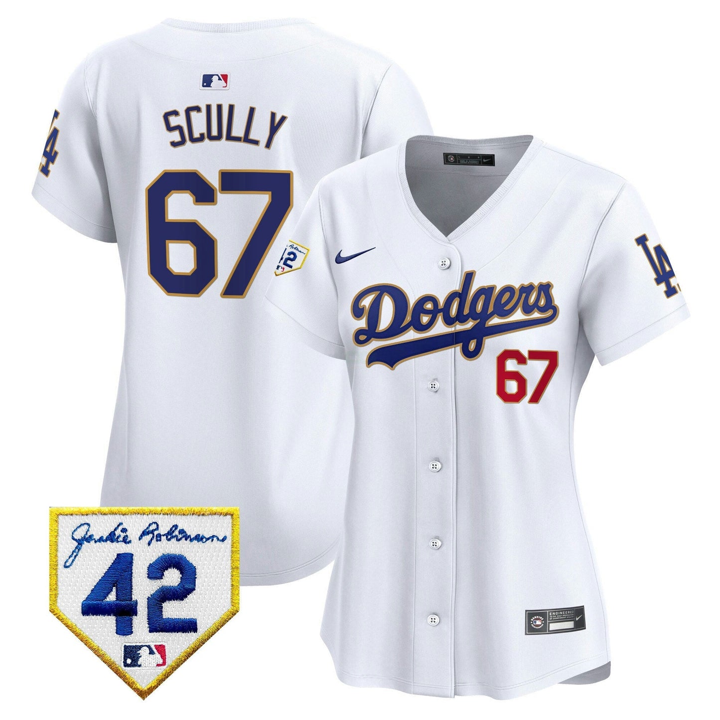 Camisa MLB Los Angeles Dodgers Women’s 2024 Jackie Robinson Patch Vapor Premier Limited Jersey