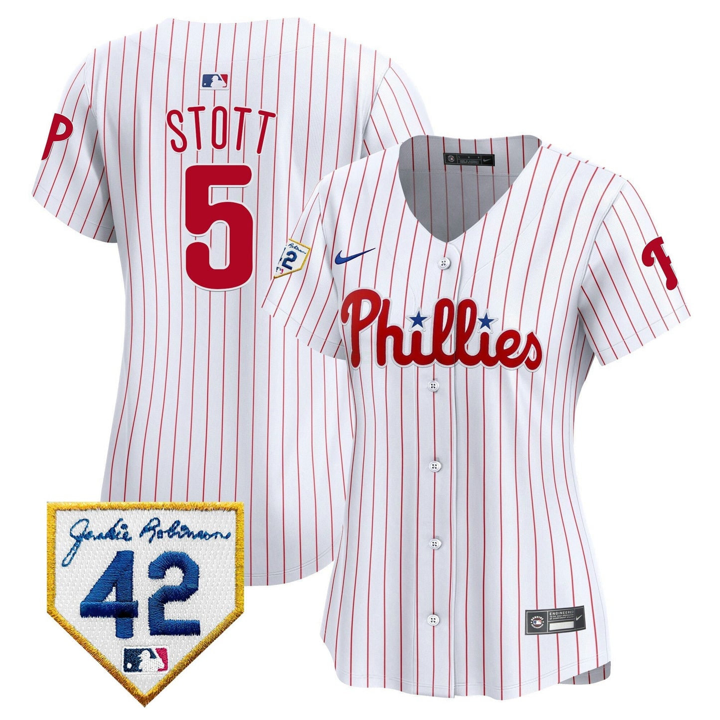 Camisa MLB Philadelphia Phillies Women’s 2024 Jackie Robinson Patch Vapor Premier Limited Jersey