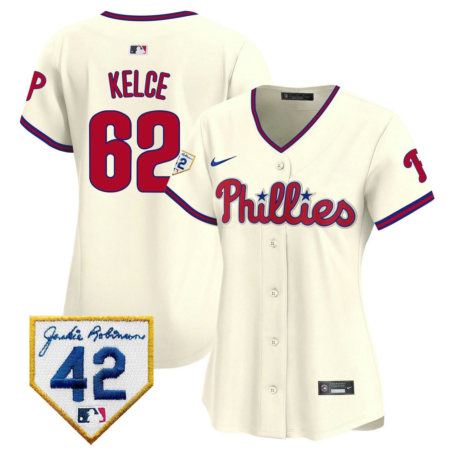 Camisa MLB Philadelphia Phillies Women’s 2024 Jackie Robinson Patch Vapor Premier Limited Jersey
