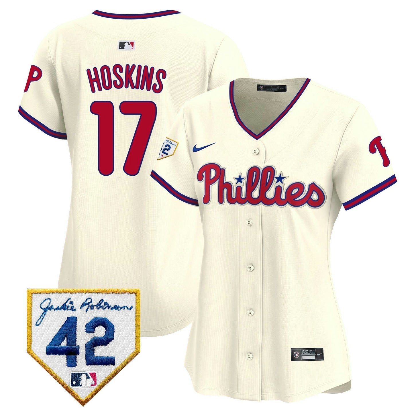 Camisa MLB Philadelphia Phillies Women’s 2024 Jackie Robinson Patch Vapor Premier Limited Jersey