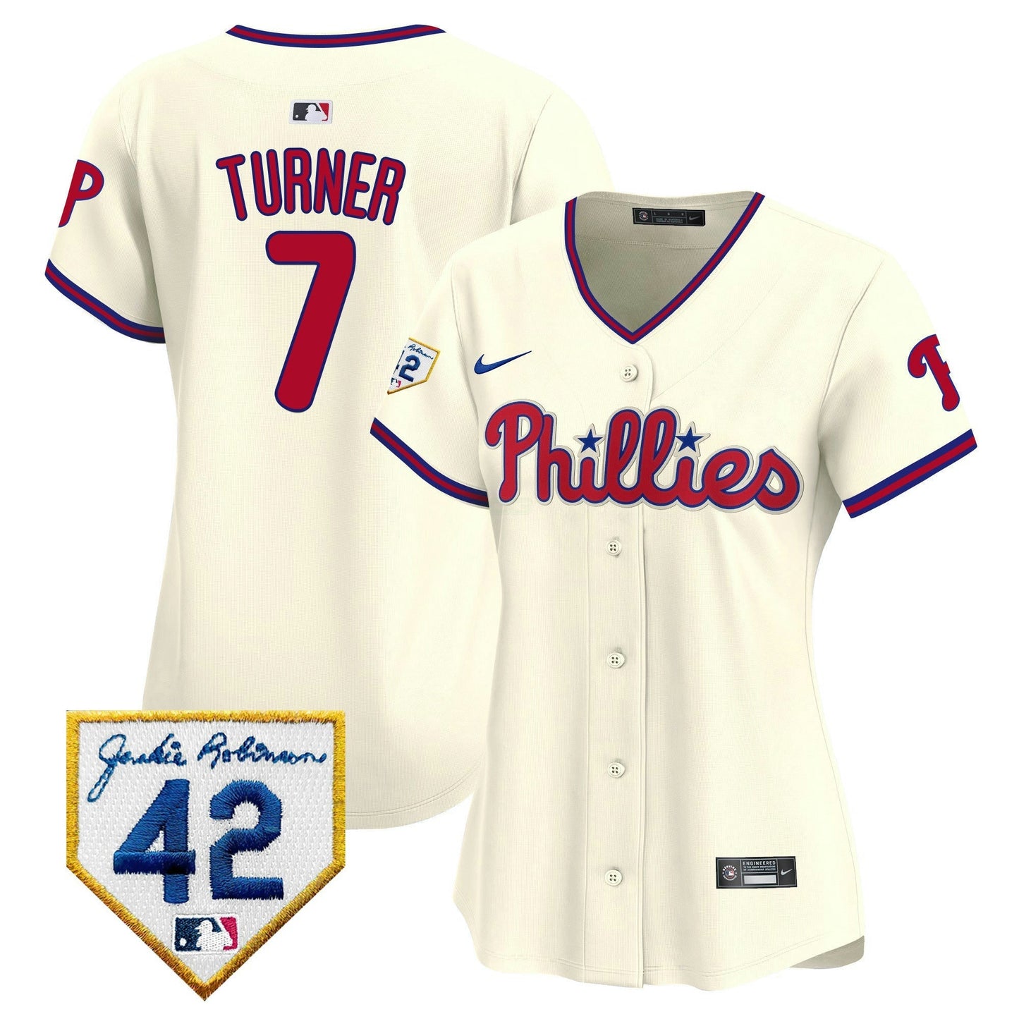 Camisa MLB Philadelphia Phillies Women’s 2024 Jackie Robinson Patch Vapor Premier Limited Jersey