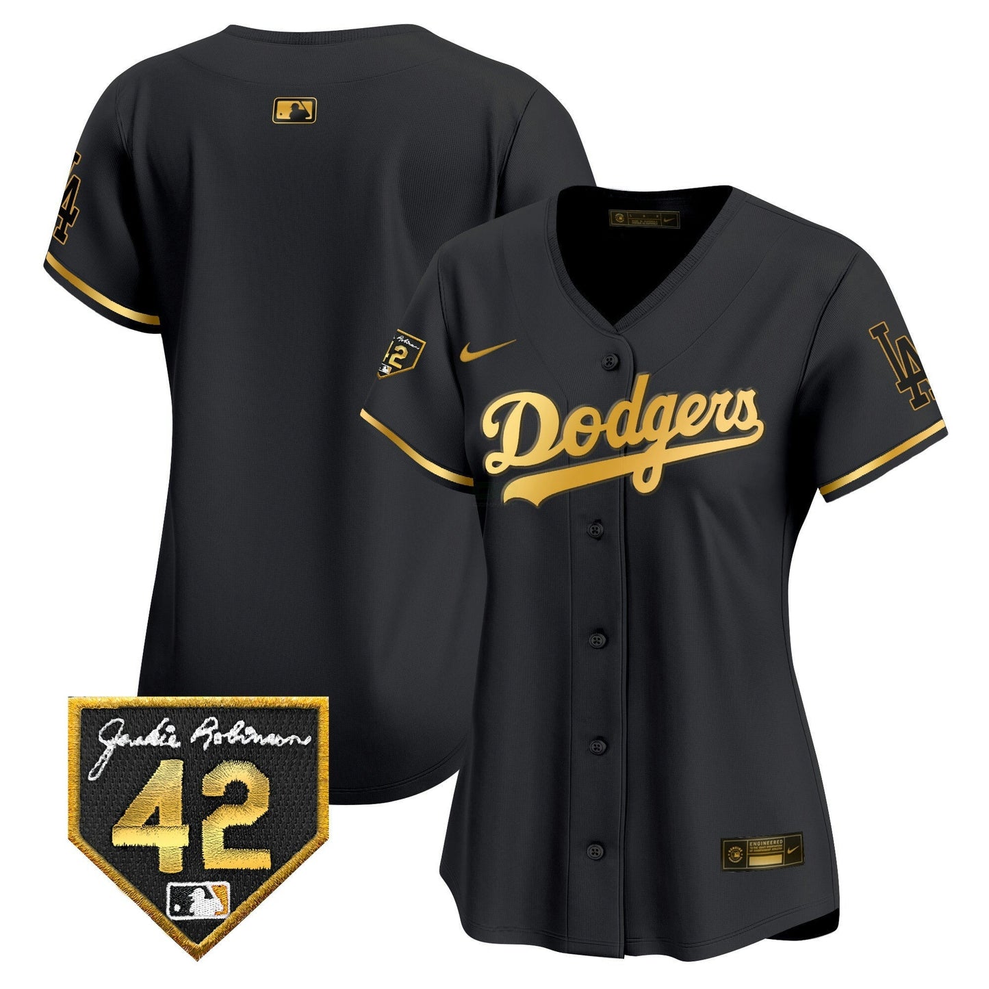 Camisa MLB Los Angeles Dodgers Women’s 2024 Jackie Robinson Patch Vapor Premier Limited Jersey