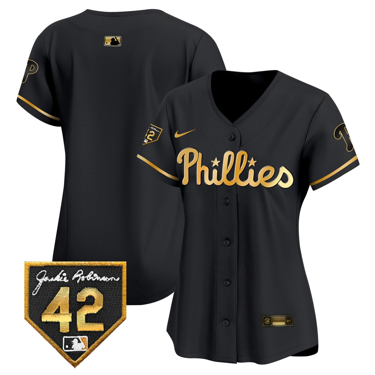 Camisa MLB Philadelphia Phillies Women’s 2024 Jackie Robinson Patch Vapor Premier Limited Jersey
