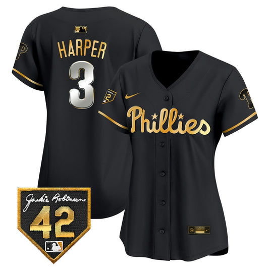 Camisa MLB Philadelphia Phillies Women’s 2024 Jackie Robinson Patch Vapor Premier Limited Jersey