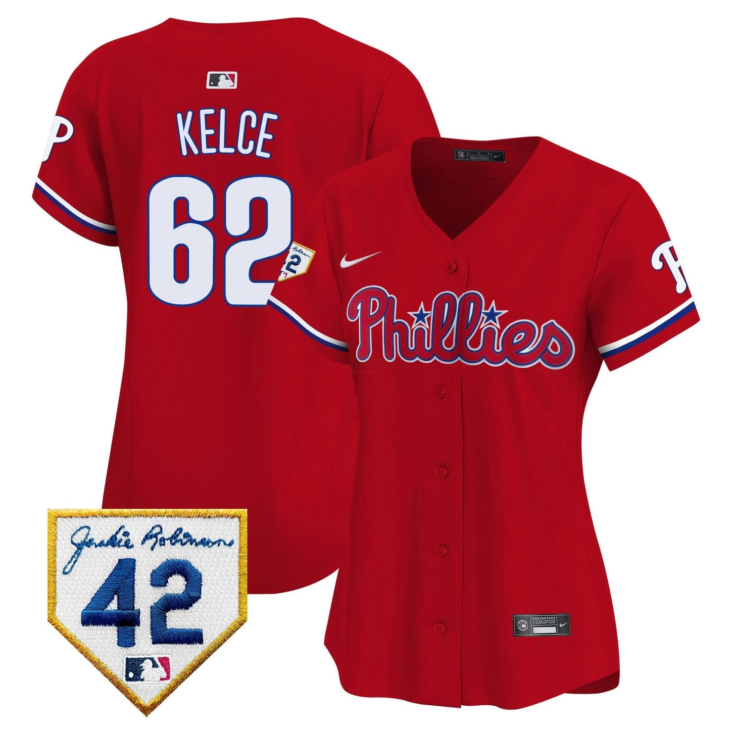 Camisa MLB Philadelphia Phillies Women’s 2024 Jackie Robinson Patch Vapor Premier Limited Jersey