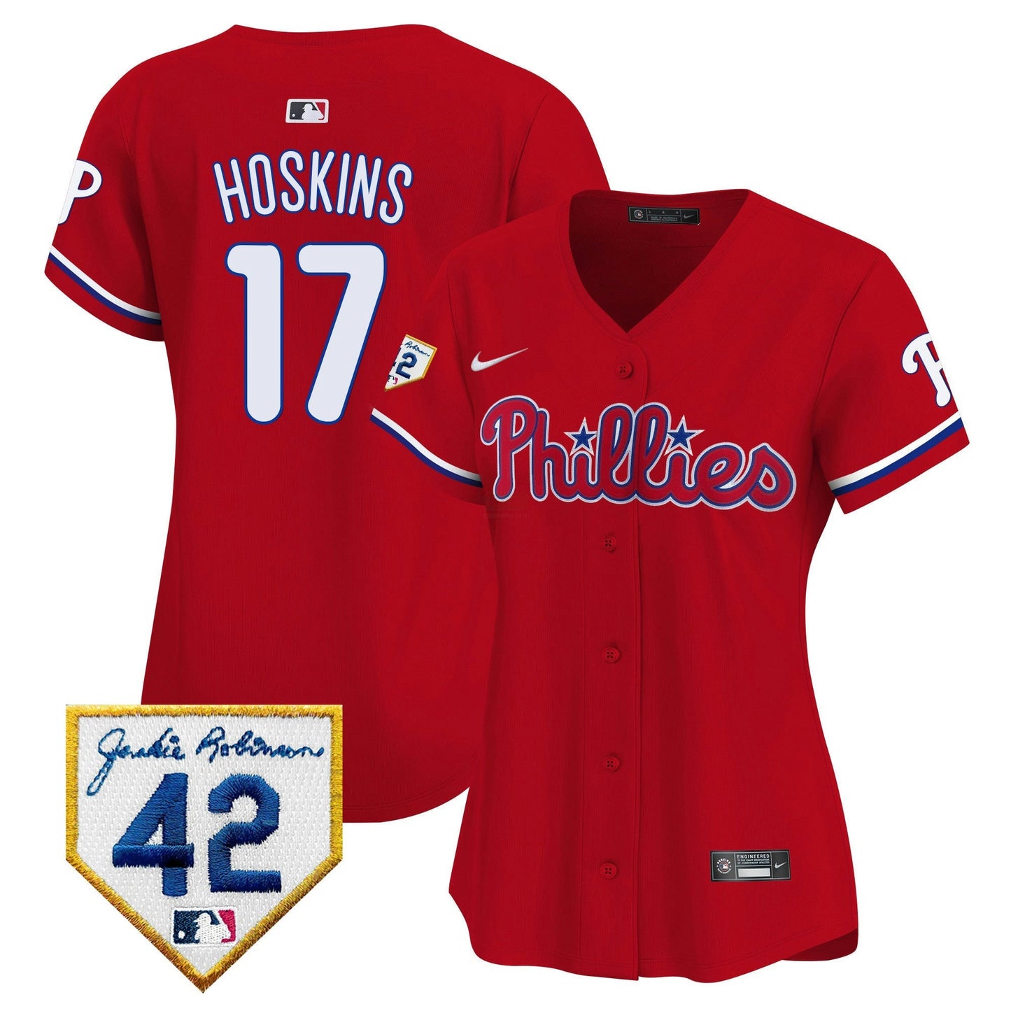 Camisa MLB Philadelphia Phillies Women’s 2024 Jackie Robinson Patch Vapor Premier Limited Jersey