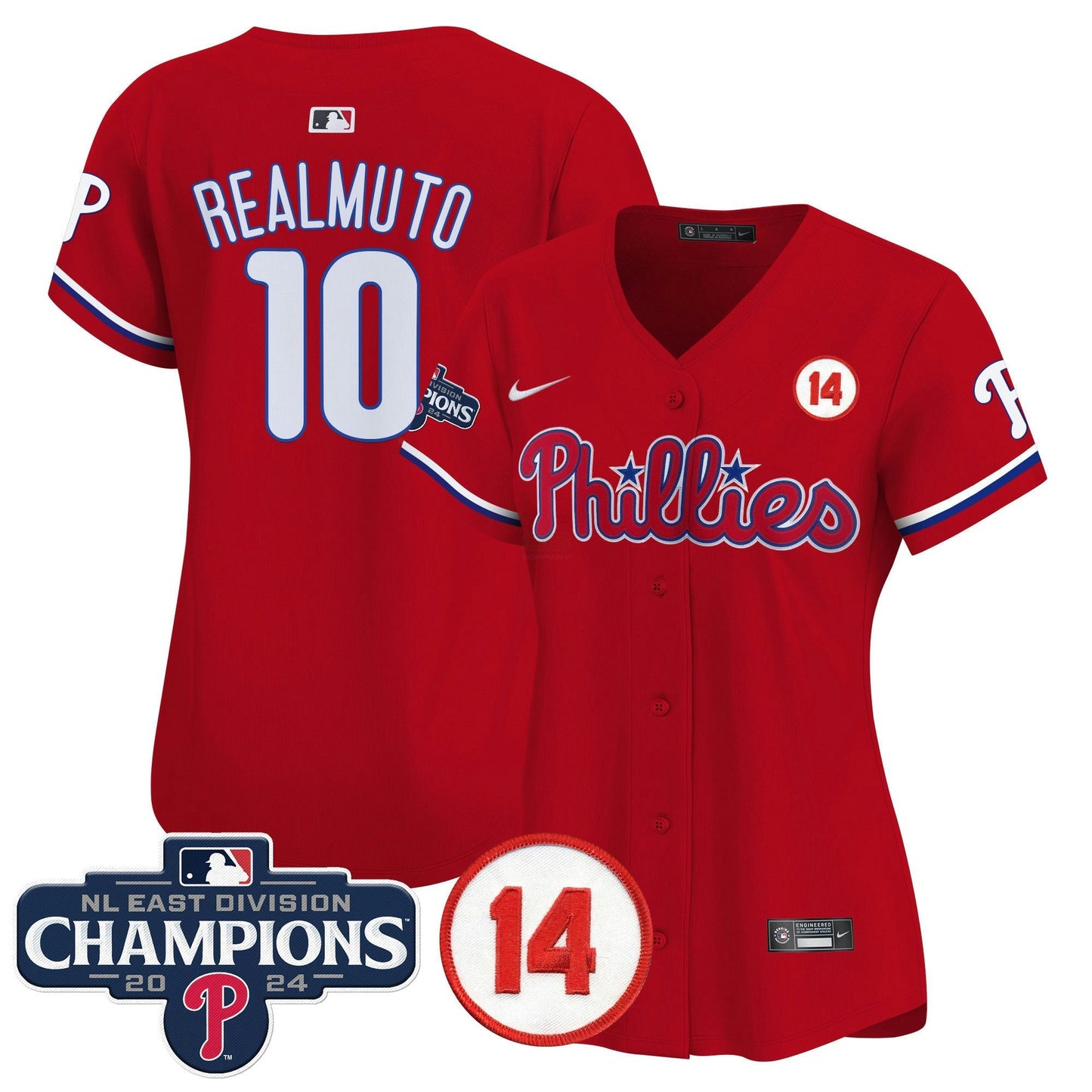 Camisa MLB Women’s 2024 NL East Division Champions & Pete Rose Patch Dourada Vapor Premier Limited Jersey