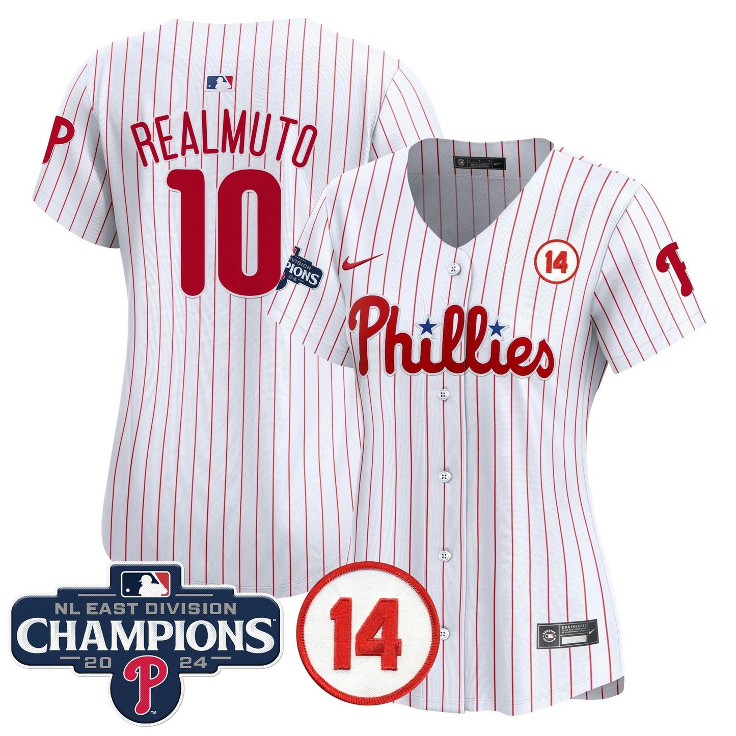 Camisa MLB Women’s 2024 NL East Division Champions & Pete Rose Patch Dourada Vapor Premier Limited Jersey