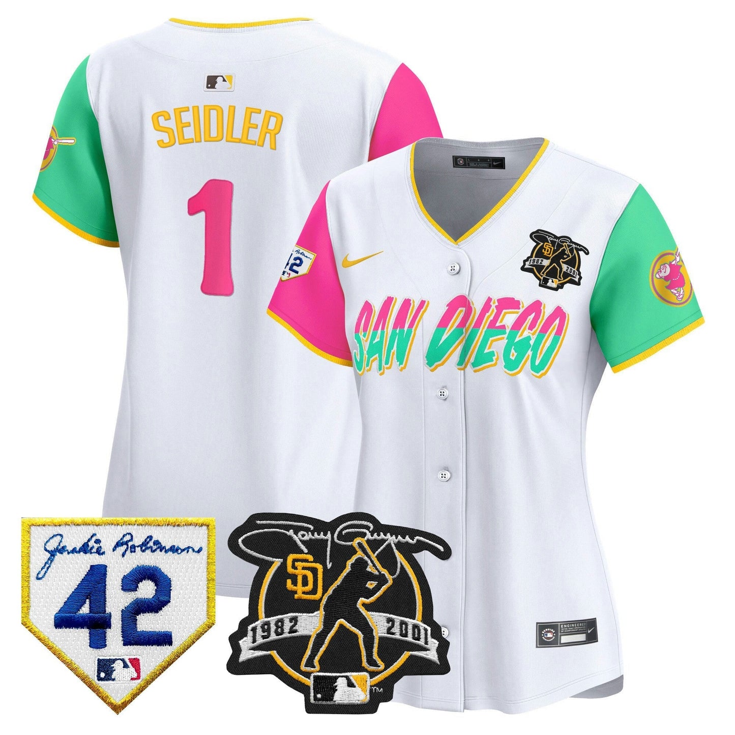 Camisa MLB Women’s 2024 Tony Gwynn & Robinson Patch Vapor Premier Limited Jersey
