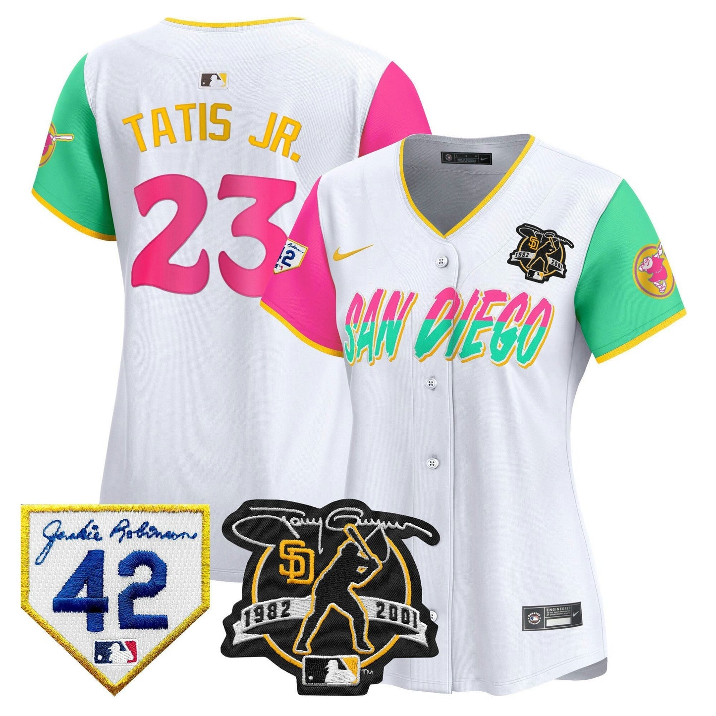 Camisa MLB Women’s 2024 Tony Gwynn & Robinson Patch Vapor Premier Limited Jersey