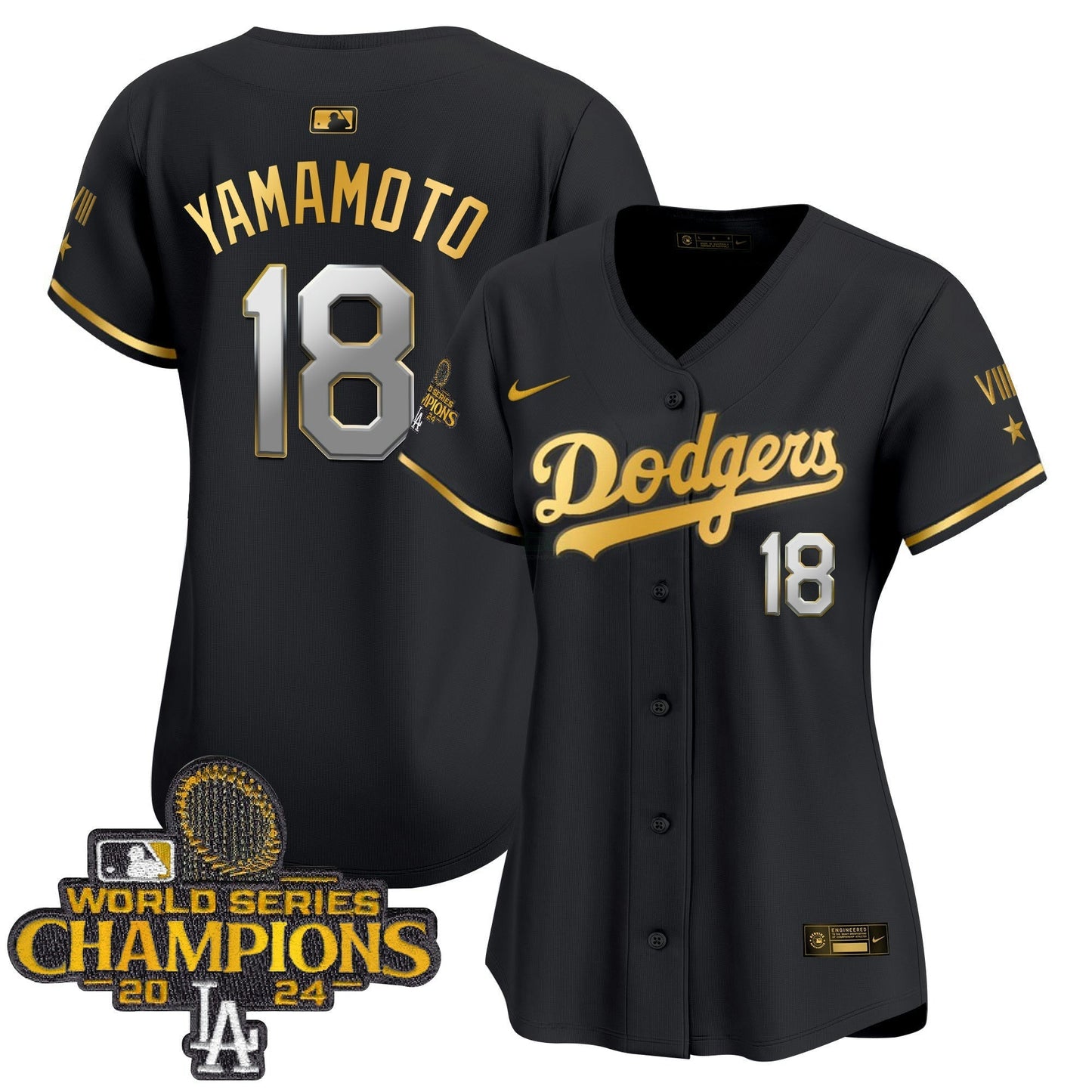Camisa MLB Women’s 2024 World Series Champions Dourada Trim Vapor Premier Limited Jersey
