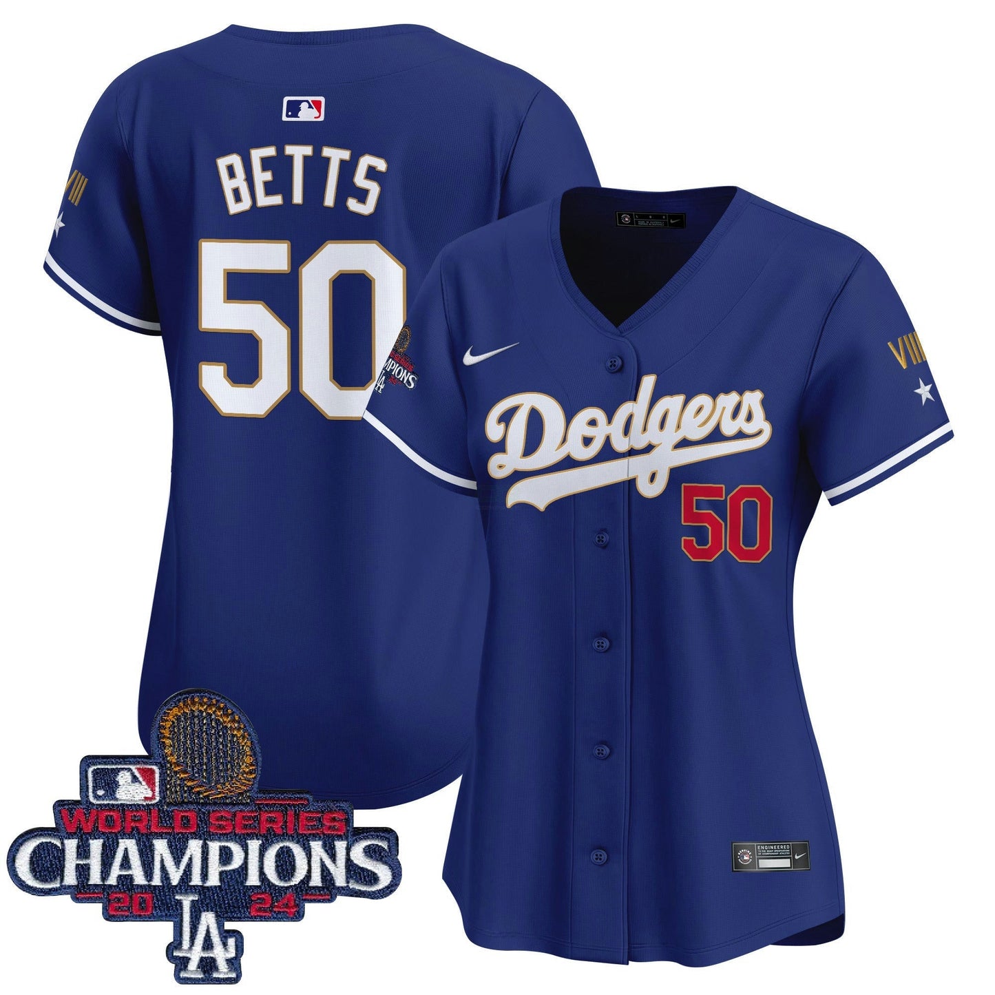 Camisa MLB Women’s 2024 World Series Champions Dourada Trim Vapor Premier Limited Jersey