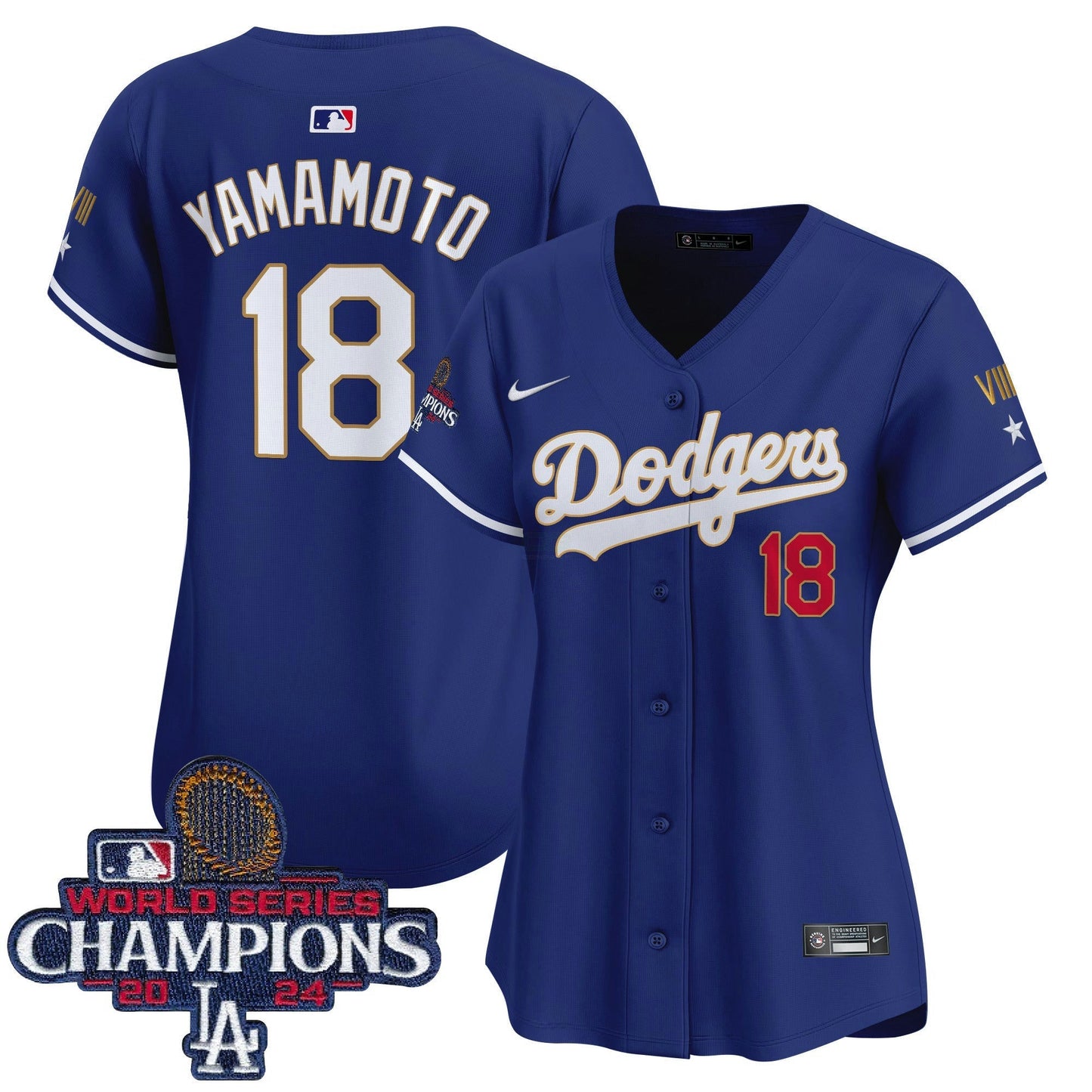Camisa MLB Women’s 2024 World Series Champions Dourada Trim Vapor Premier Limited Jersey