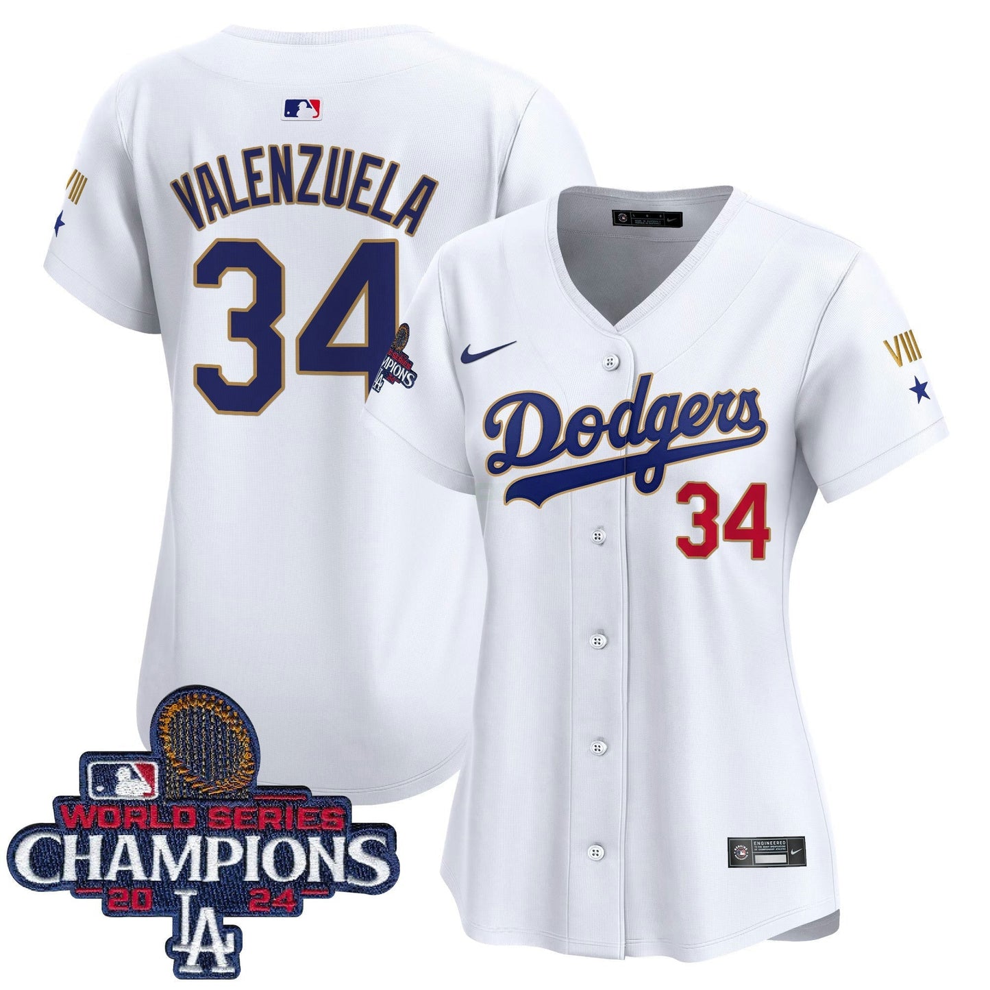 Camisa MLB Women’s 2024 World Series Champions Dourada Trim Vapor Premier Limited Jersey