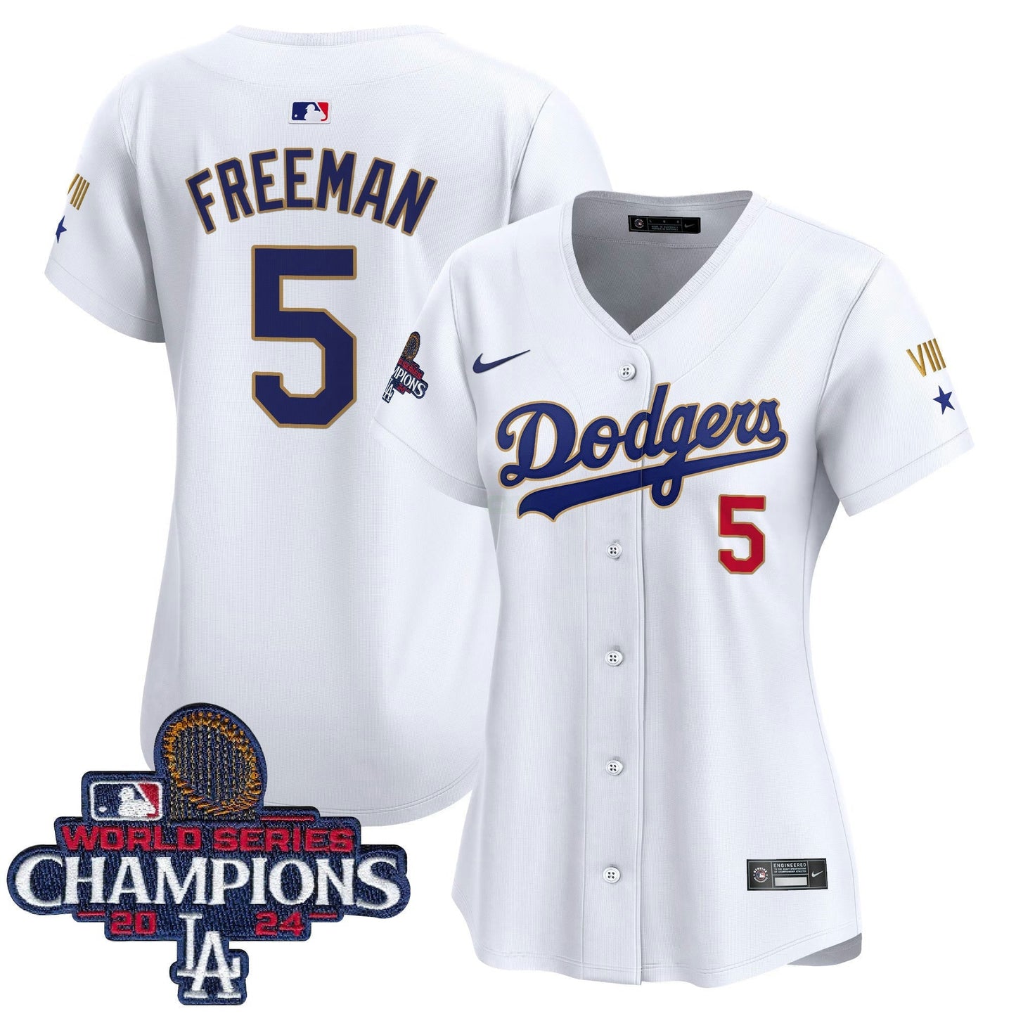 Camisa MLB Women’s 2024 World Series Champions Dourada Trim Vapor Premier Limited Jersey
