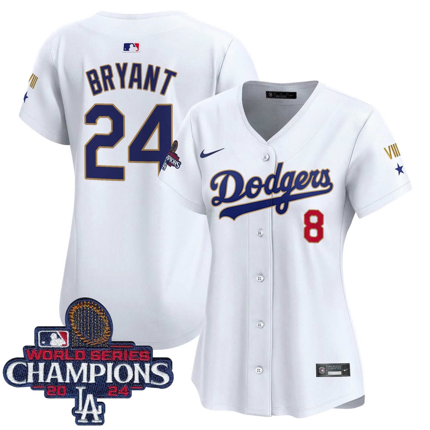 Camisa MLB Women’s 2024 World Series Champions Dourada Trim Vapor Premier Limited Jersey