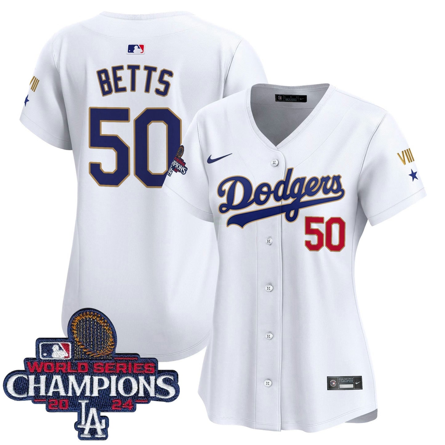 Camisa MLB Women’s 2024 World Series Champions Dourada Trim Vapor Premier Limited Jersey