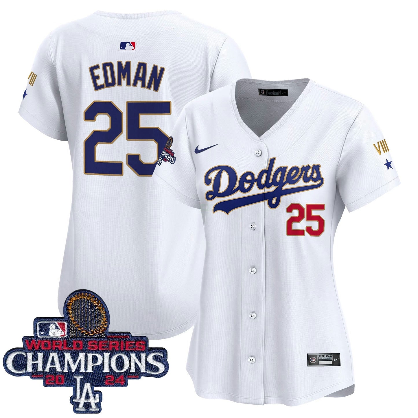 Camisa MLB Women’s 2024 World Series Champions Dourada Trim Vapor Premier Limited Jersey