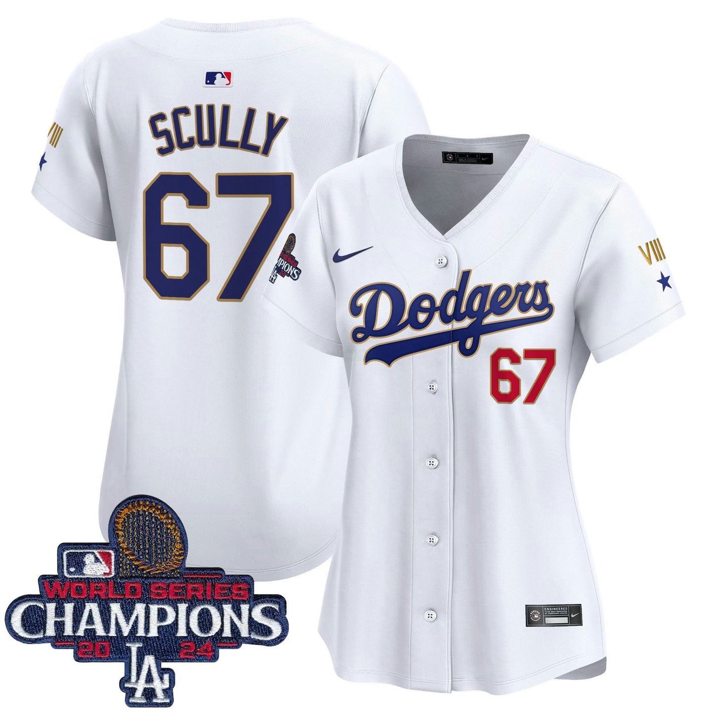 Camisa MLB Women’s 2024 World Series Champions Dourada Trim Vapor Premier Limited Jersey