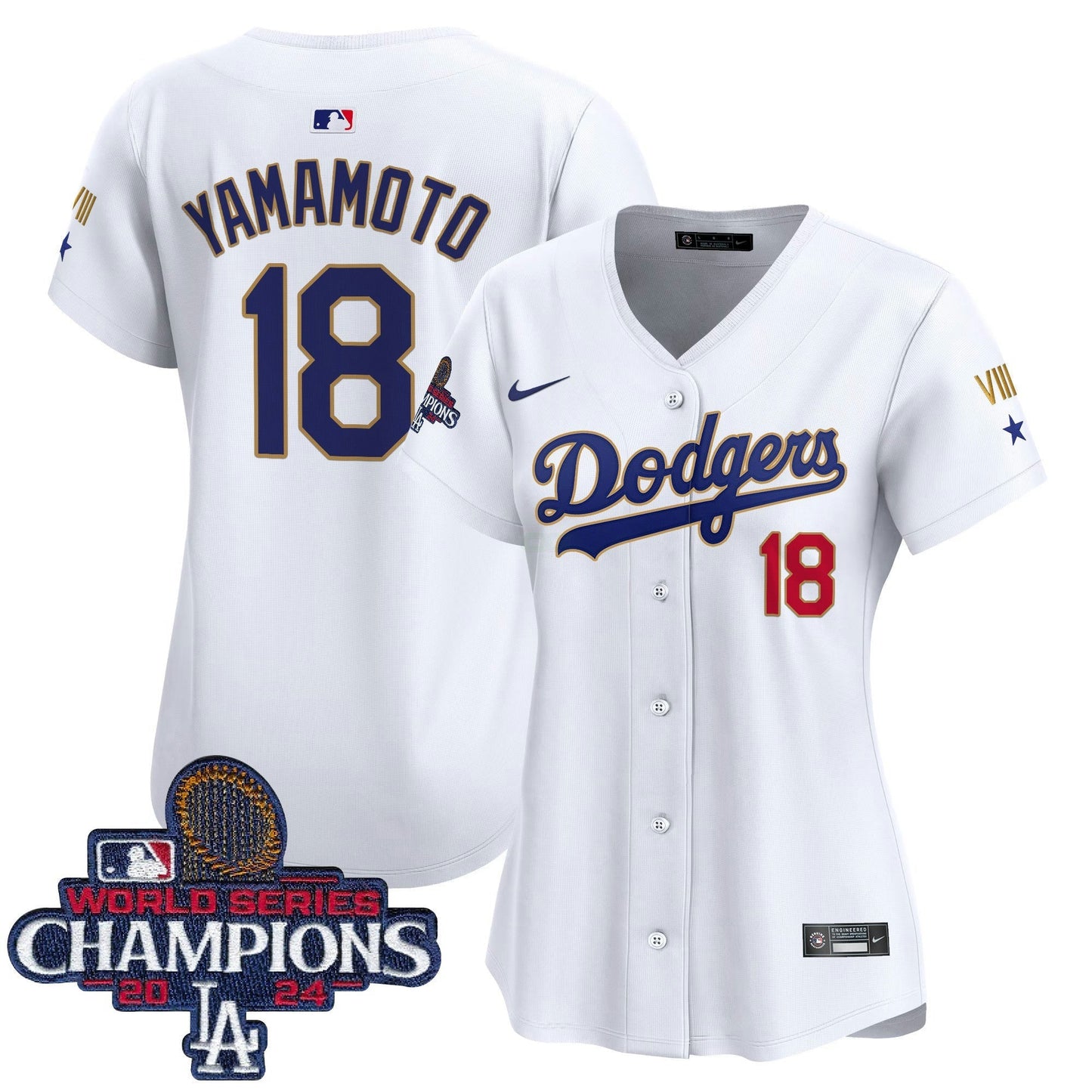Camisa MLB Women’s 2024 World Series Champions Dourada Trim Vapor Premier Limited Jersey