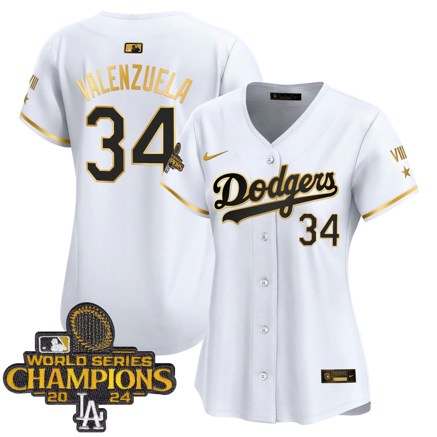 Camisa MLB Women’s 2024 World Series Champions Dourada Trim Vapor Premier Limited Jersey