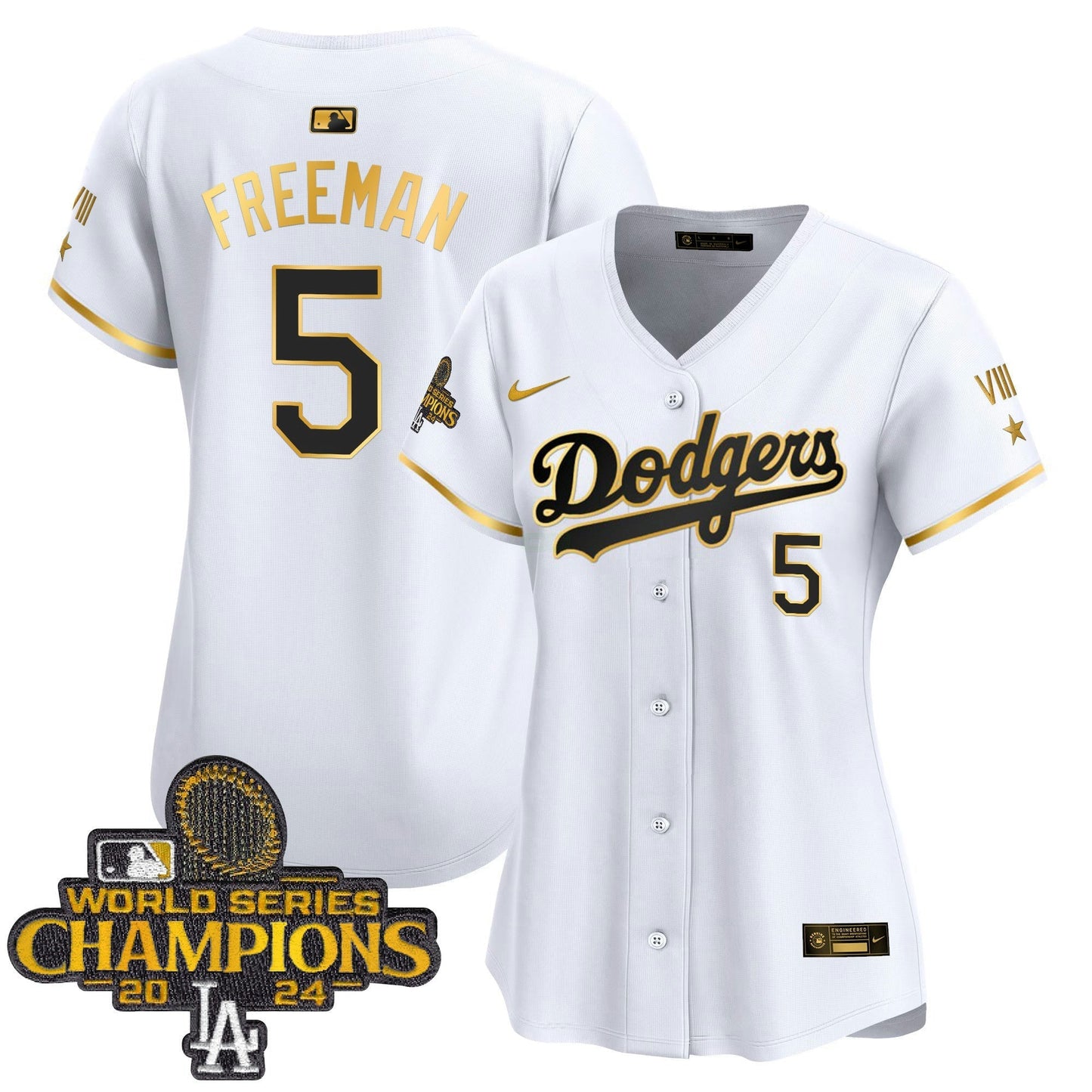 Camisa MLB Women’s 2024 World Series Champions Dourada Trim Vapor Premier Limited Jersey