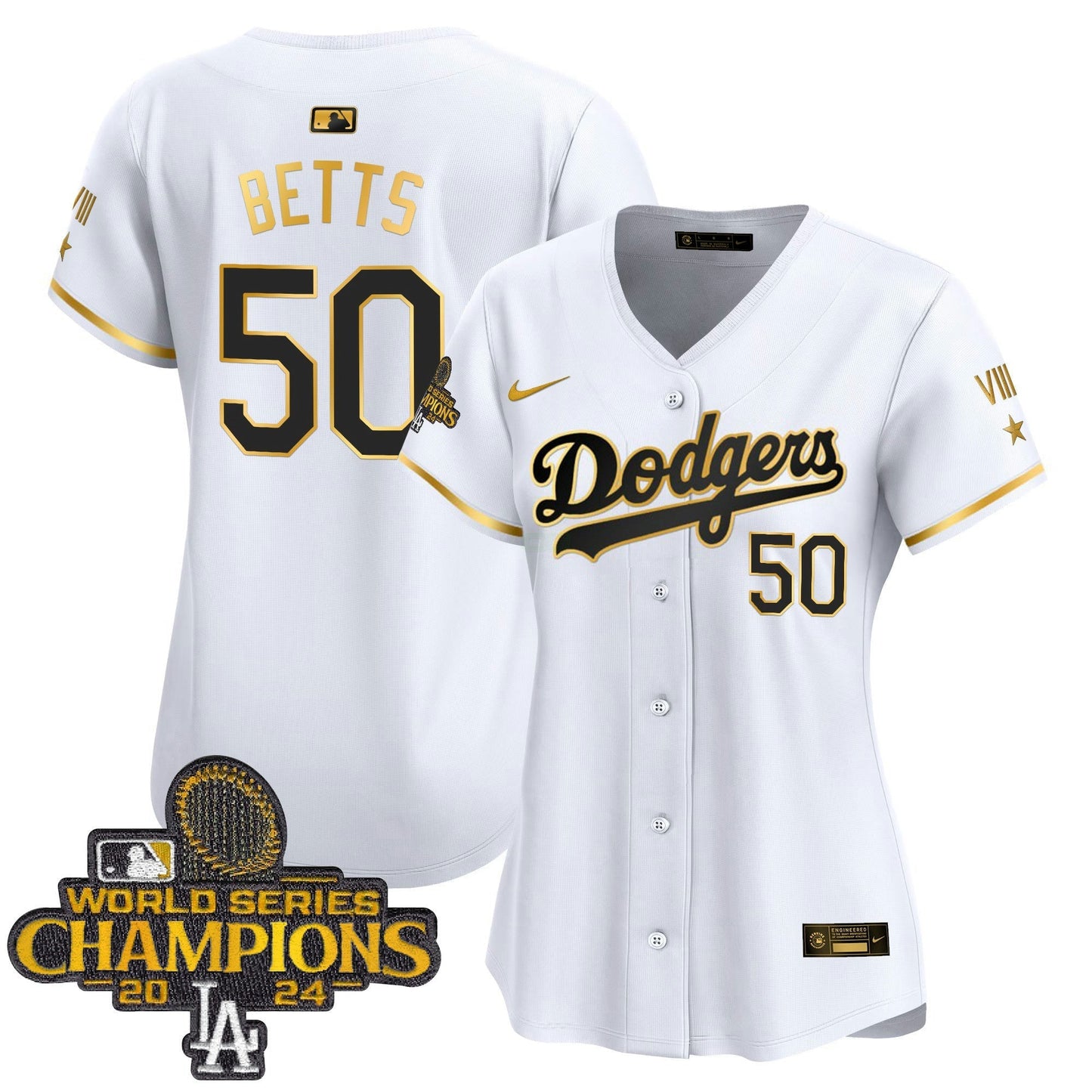 Camisa MLB Women’s 2024 World Series Champions Dourada Trim Vapor Premier Limited Jersey