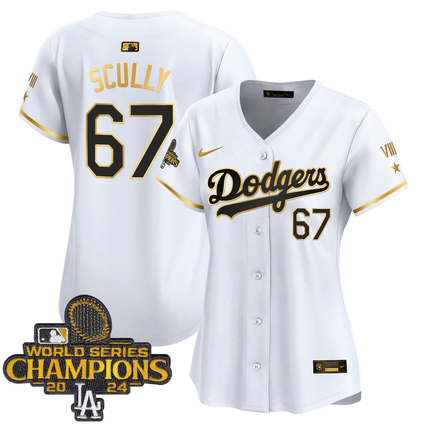 Camisa MLB Women’s 2024 World Series Champions Dourada Trim Vapor Premier Limited Jersey